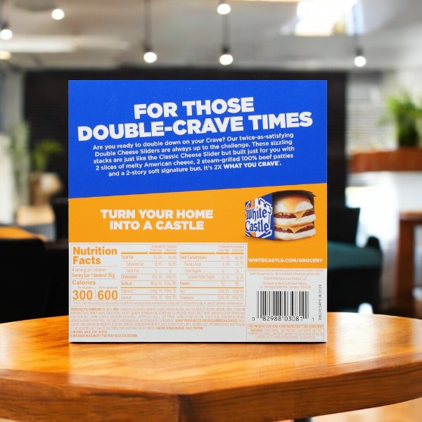 White Castle Sliders, Double Cheese- 3 Count