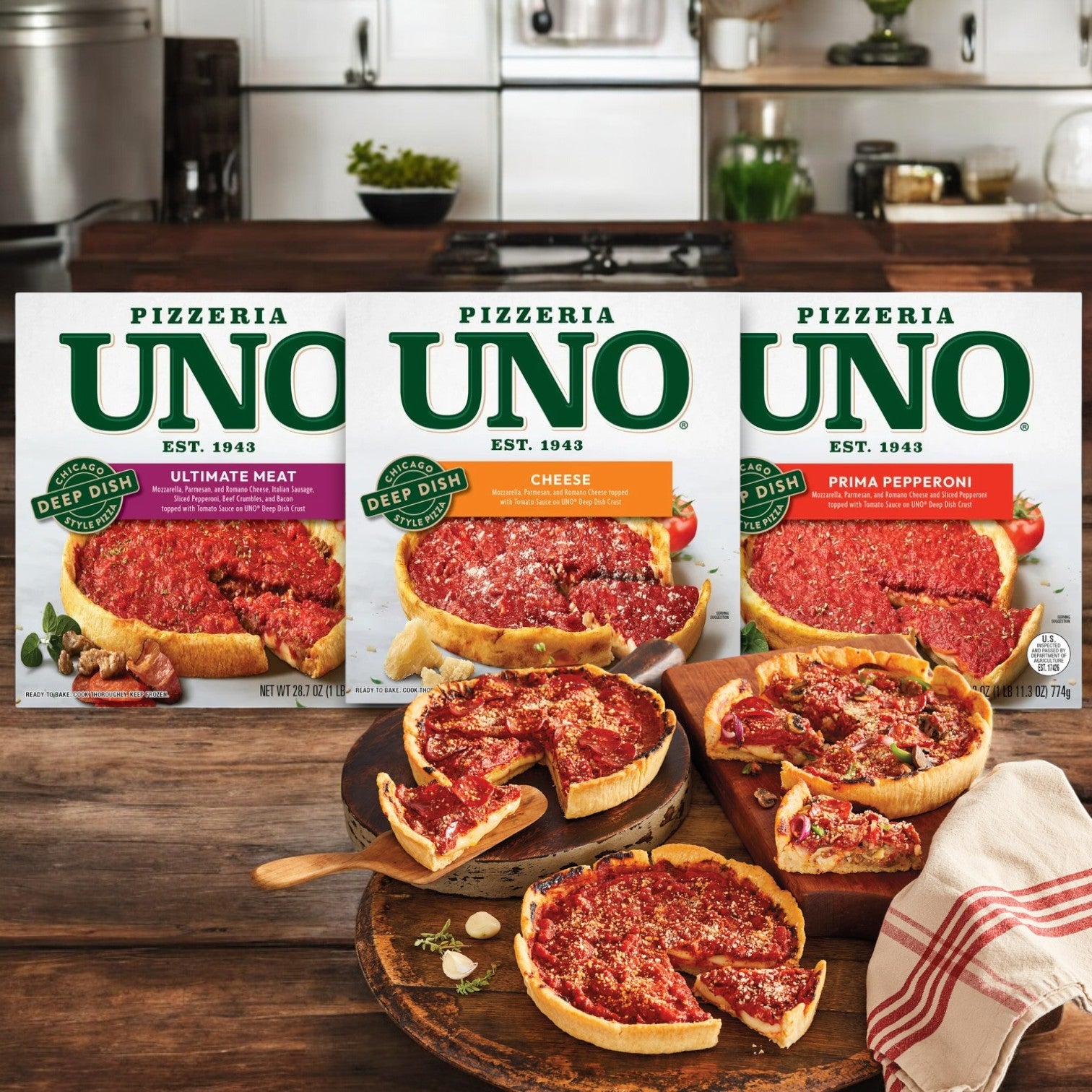 Pizzeria Uno Deep Dish Combo Pack- 3 Items Total!