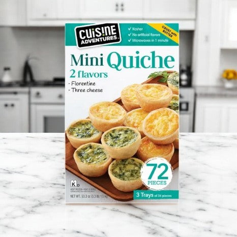 Cuisine Adventures Mini Quiche, Variety Pack, 72-count- 1 Case