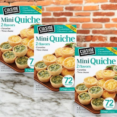 Cuisine Adventures Mini Quiche, Variety Pack, 72-count- 3 Cases