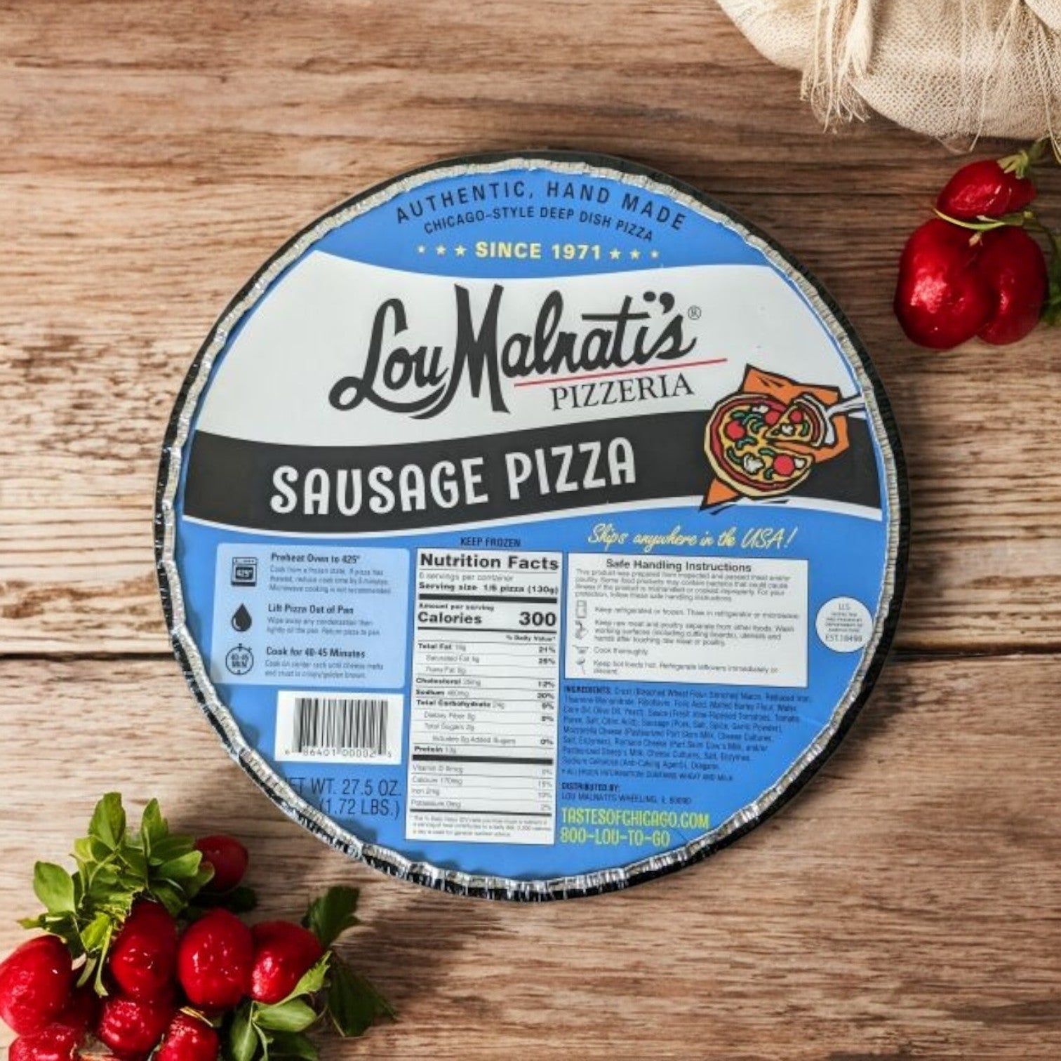 Lou Malnati's Pizza Sausage, 27.5 oz. - 1  Count