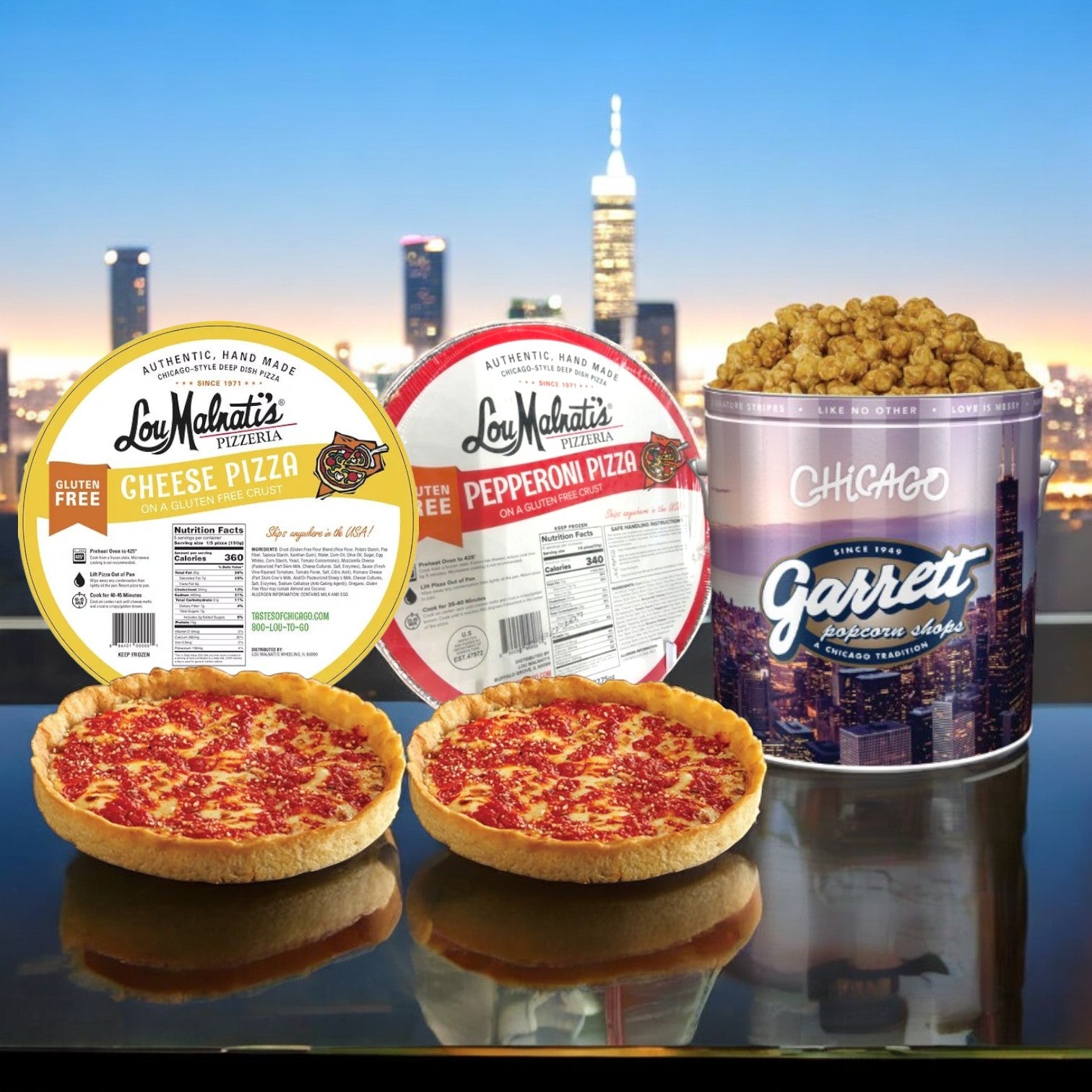 Lou Malnati's Gluten Free Pack & Garrett, 3 Total Items! Free Shipping!