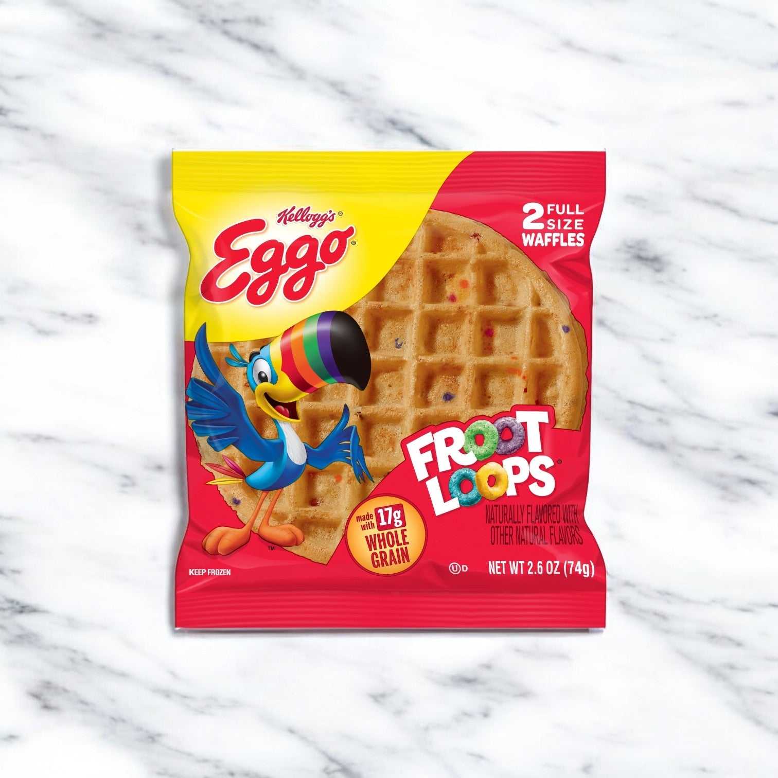 Eggo Waffles, Waffle Whl Grain Froot Loop, 1 Case, 72 Total Pouches