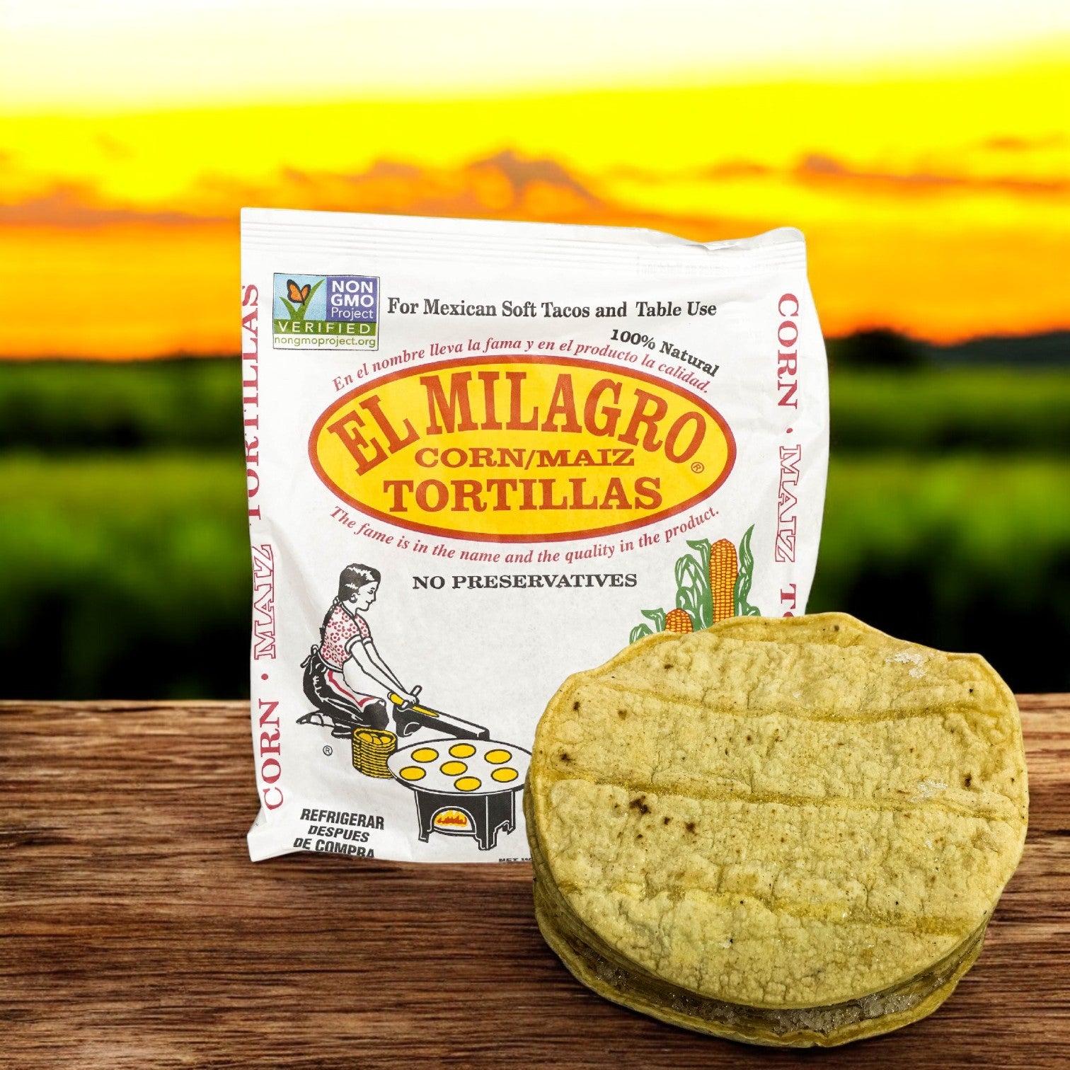 El Milagro Corn Tortillas, Yellow 6" One Dozen