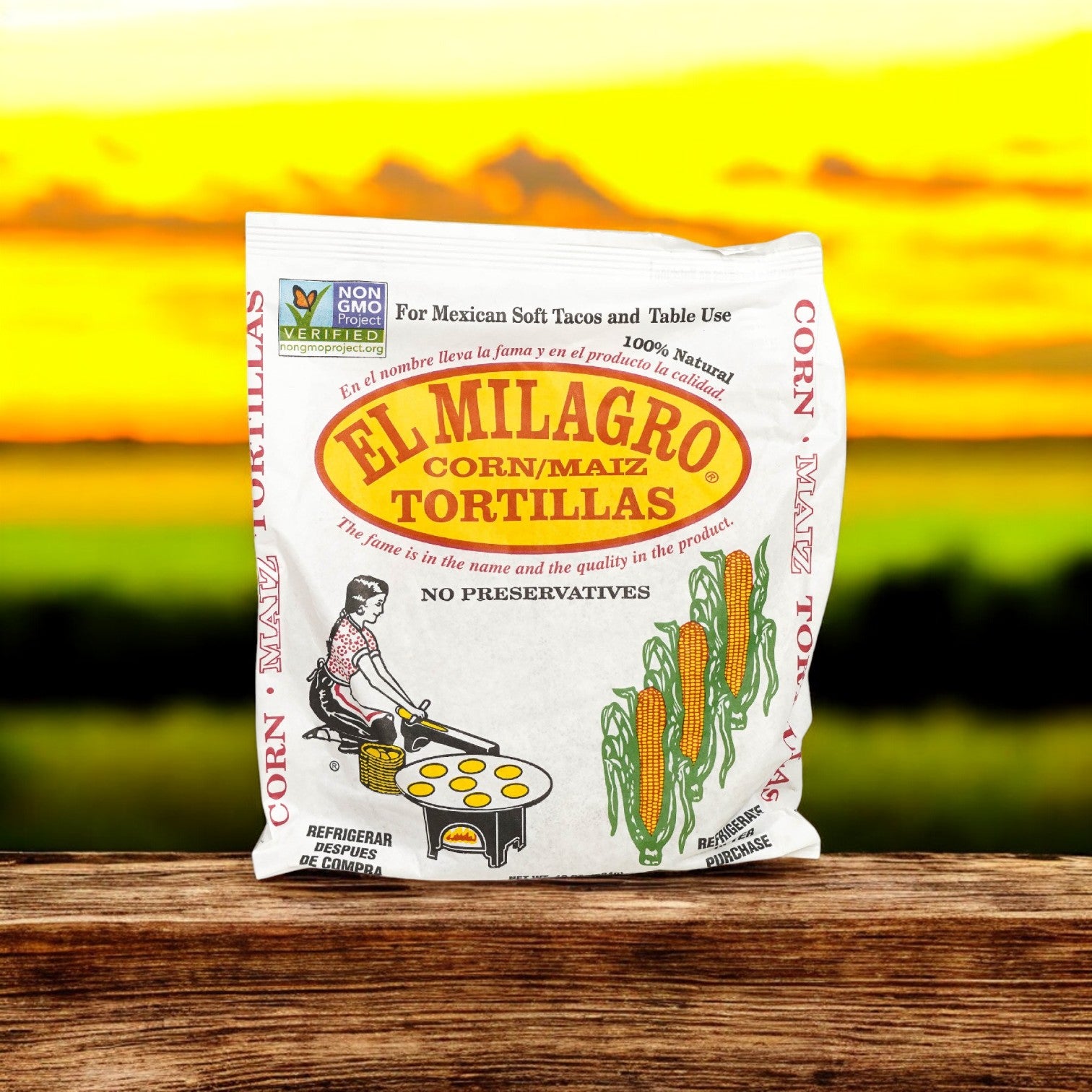 El Milagro Corn Tortillas, Yellow 6" One Dozen