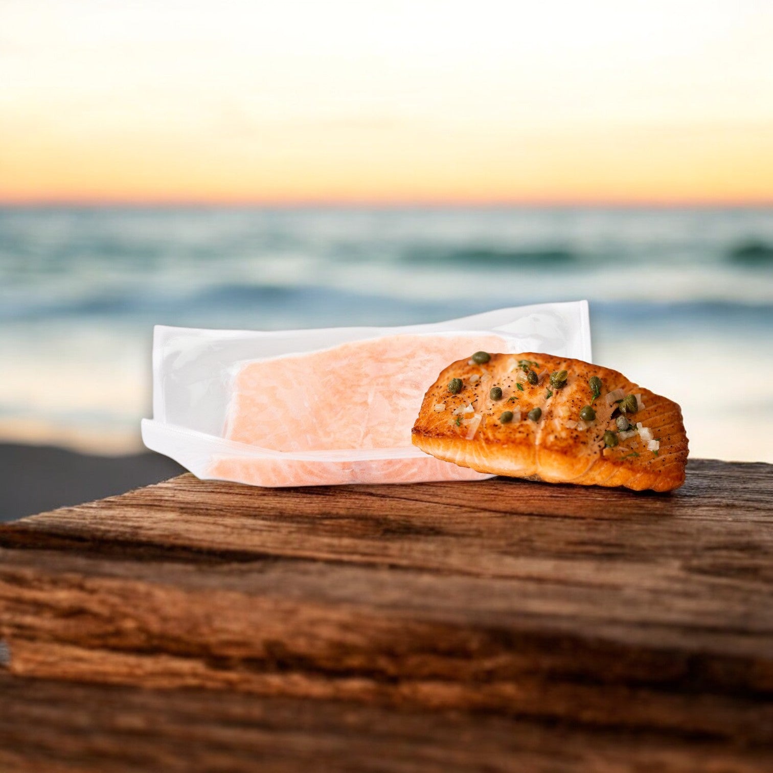 Salmon Atlantic Portioned Bias 6 oz. Norwegian, 10 lbs. Box- Free Shipping!