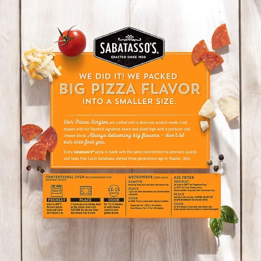 Sabatasso's Pizza, Singles, Pepperoni/Four-Cheese, 43.98 oz. - 3 Packs