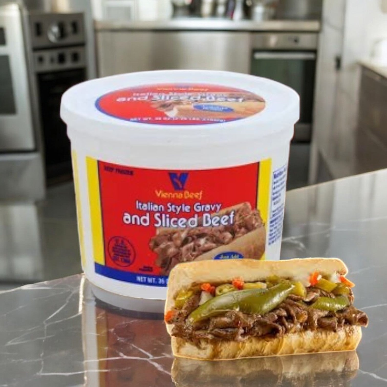 Vienna Beef  Italian Style Gravy and Sliced Beef-36oz-1 Count