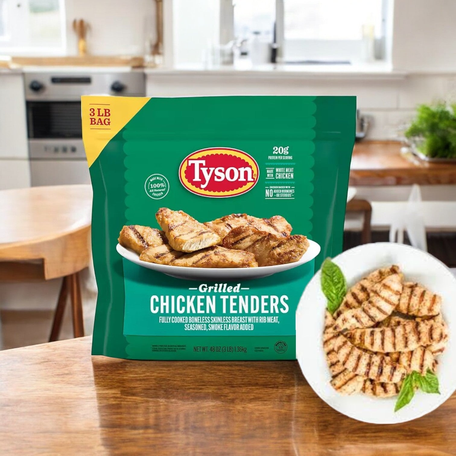 Tyson Grilled Chicken Tenders, Frozen, 3 pounds, 1 Case