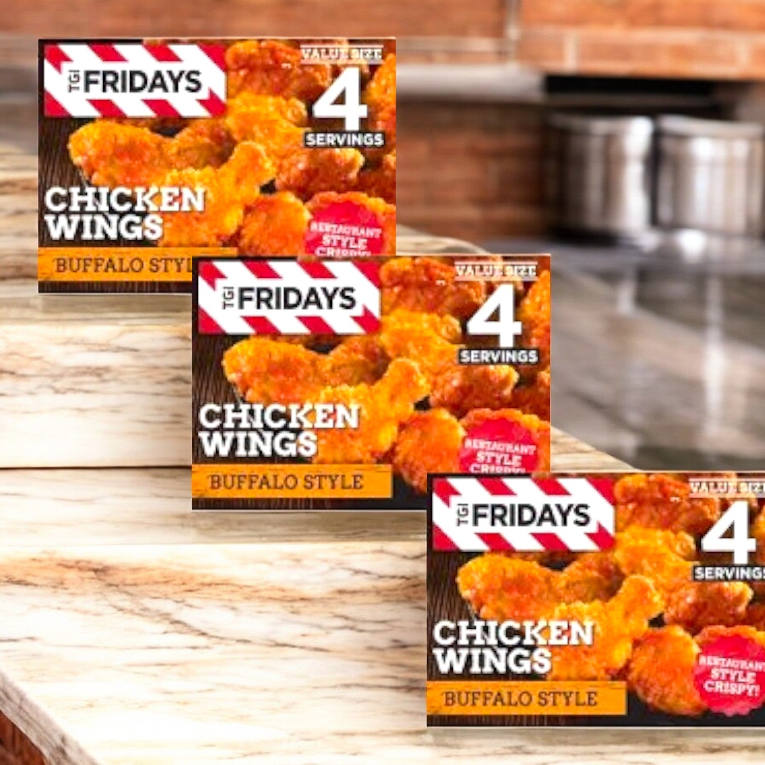 TGIF Fridays  Buffalo Style Chicken Wings- 3 Boxes