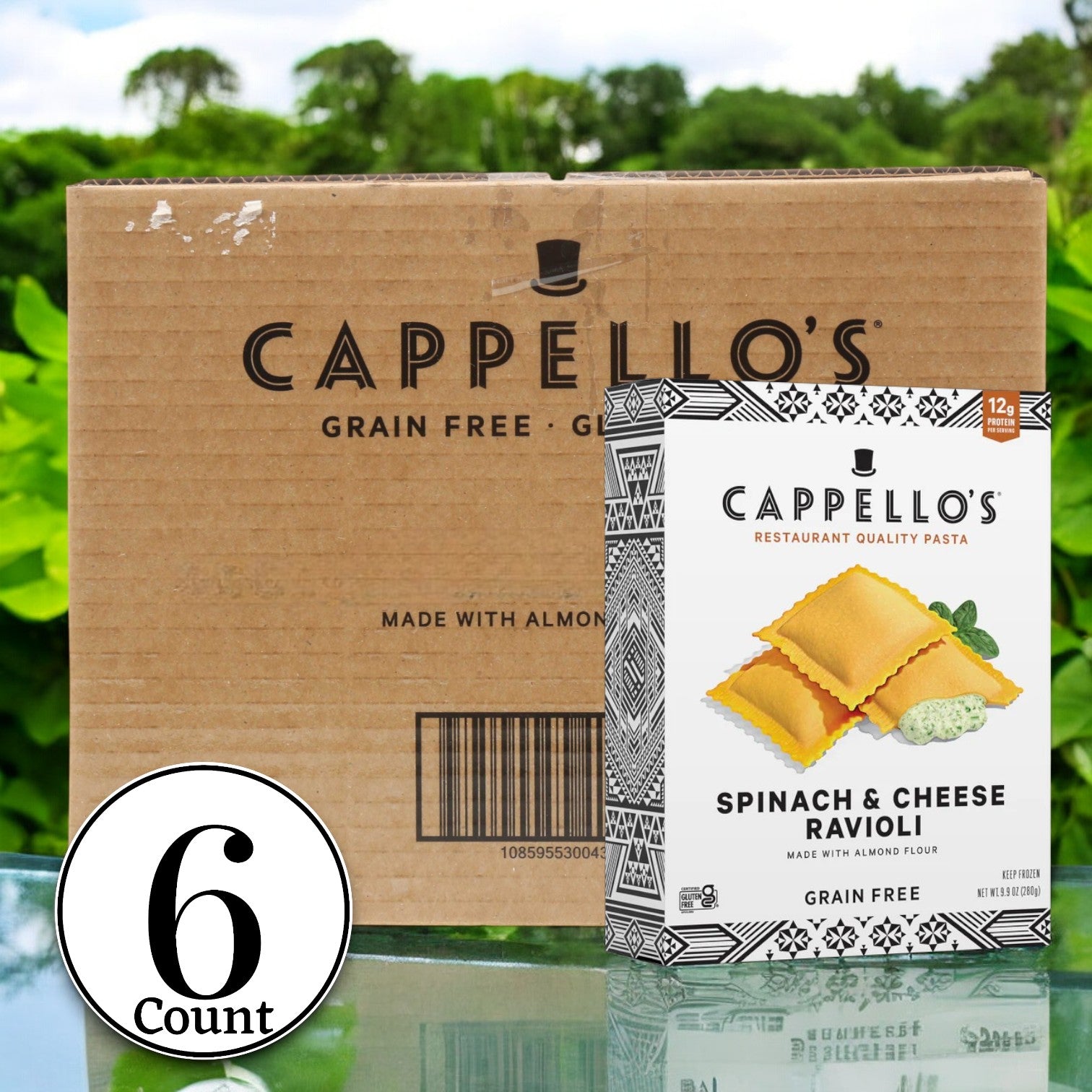 Cappello's Spinach & Cheese Ravioli, 9.9 oz. 1 Case, 6 Pack