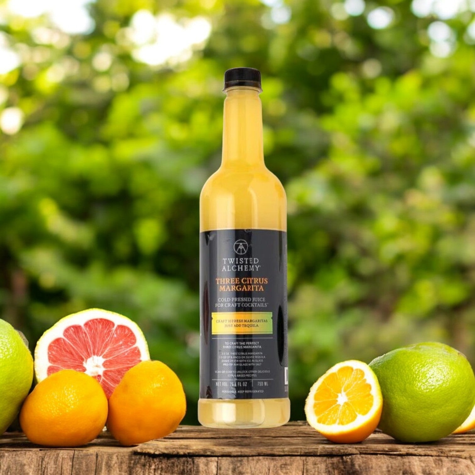 Twisted Alchemy, Three Citrus Margarita Juice Fresh Cold Pressed, 25.4 oz.