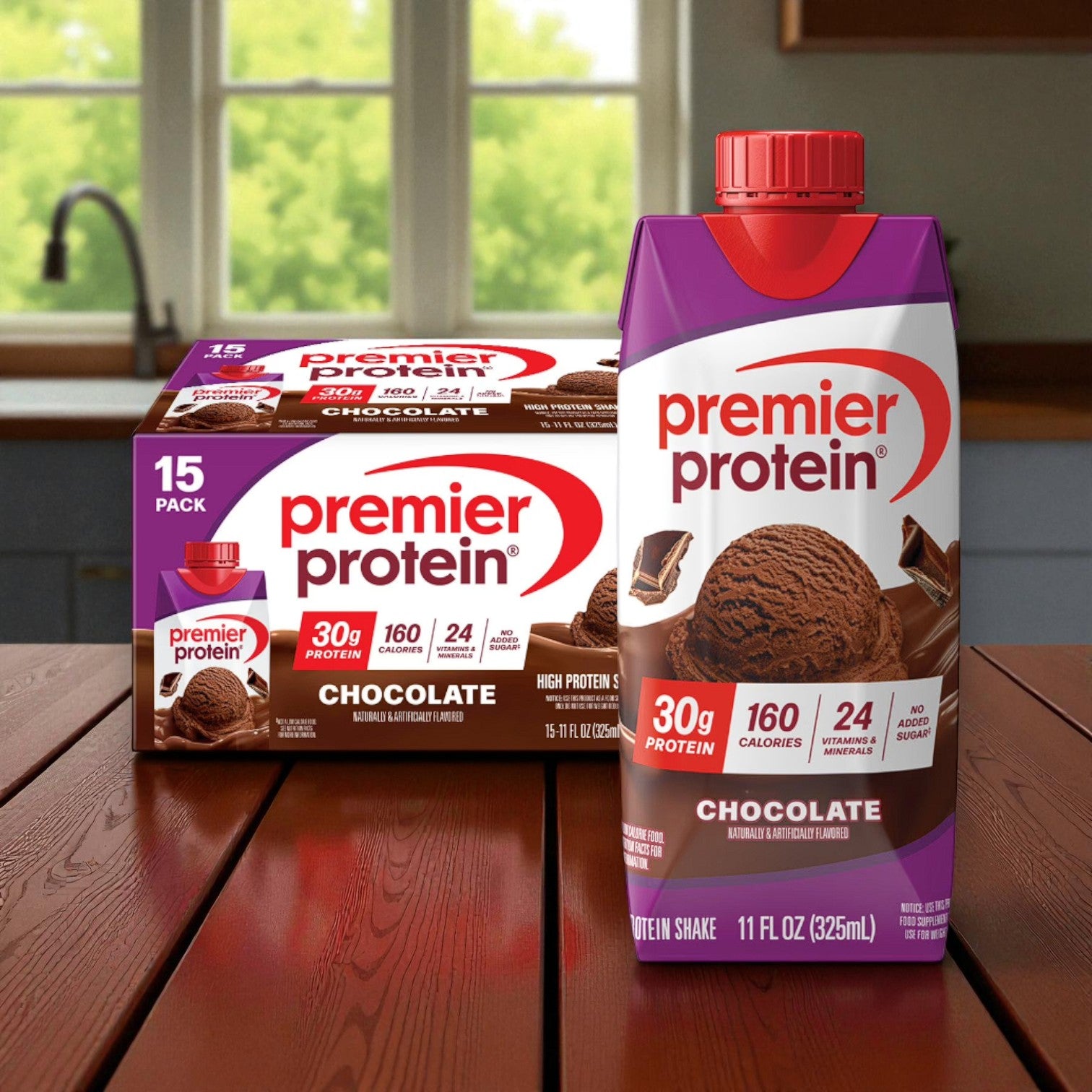 Premier Protein 30g High Protein Shake, Chocolate – 11 fl oz, 15 Pack