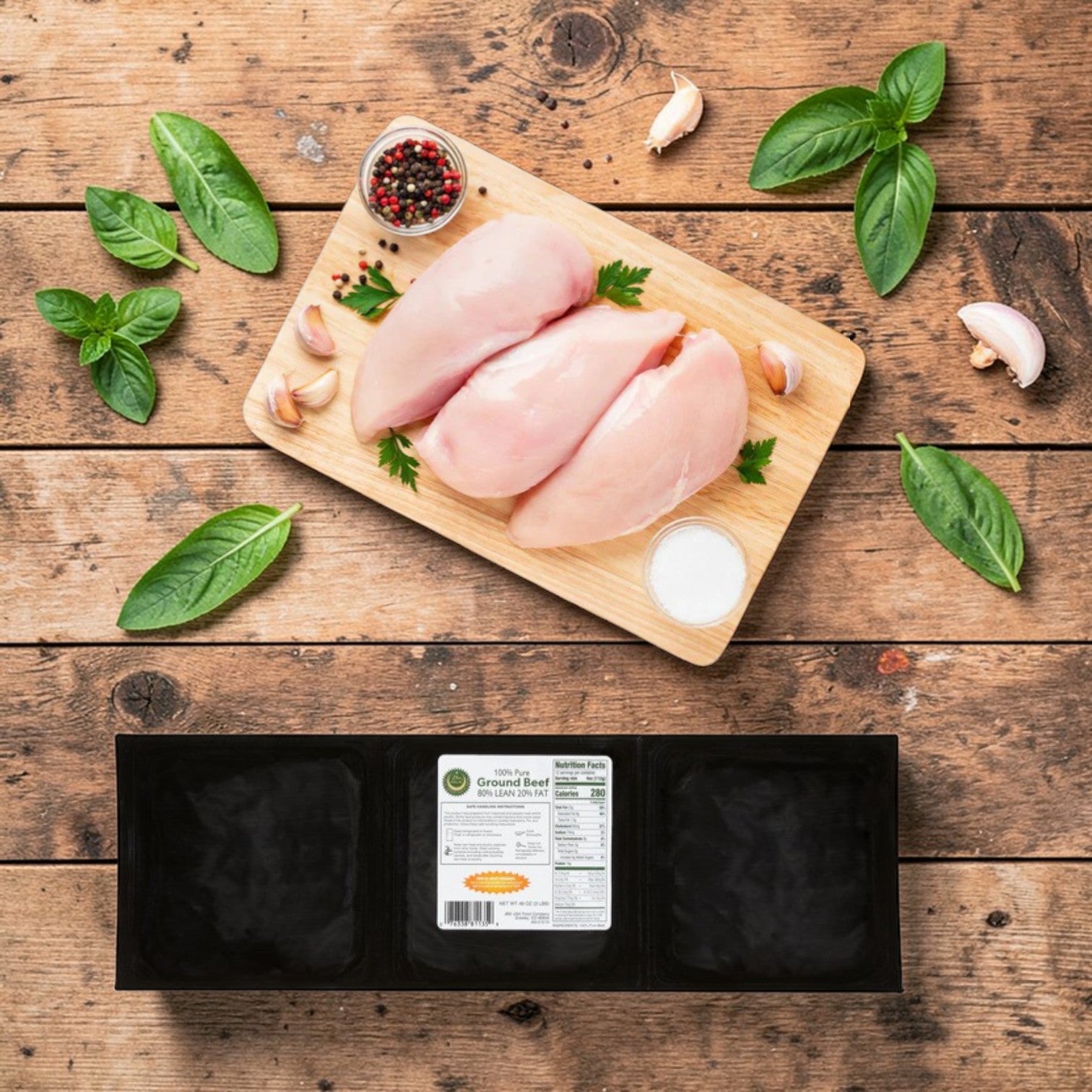 Crescent Foods Halal Protein Combo – Chicken Breast & Ground Beef (3 lb)