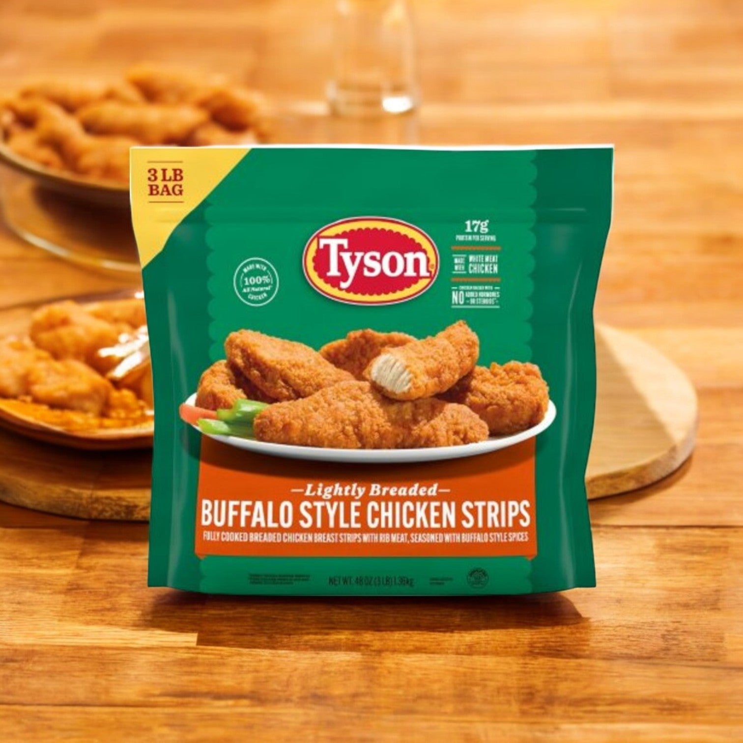 Tyson Buffalo Style Chicken Strips- Frozen, 3 pounds, 1 Case