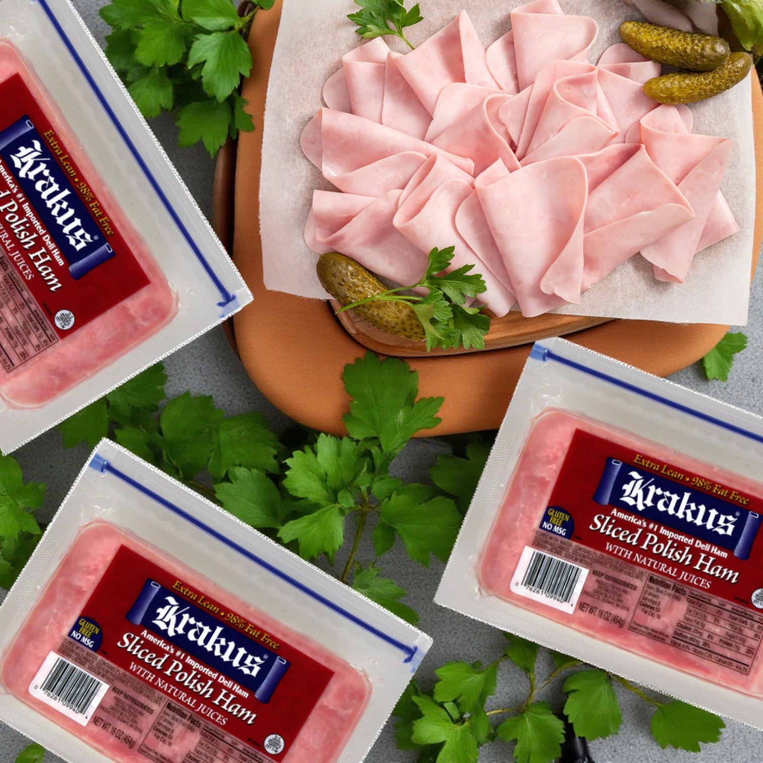 Krakus Sliced Polish Ham - 16 Oz- 3 Count