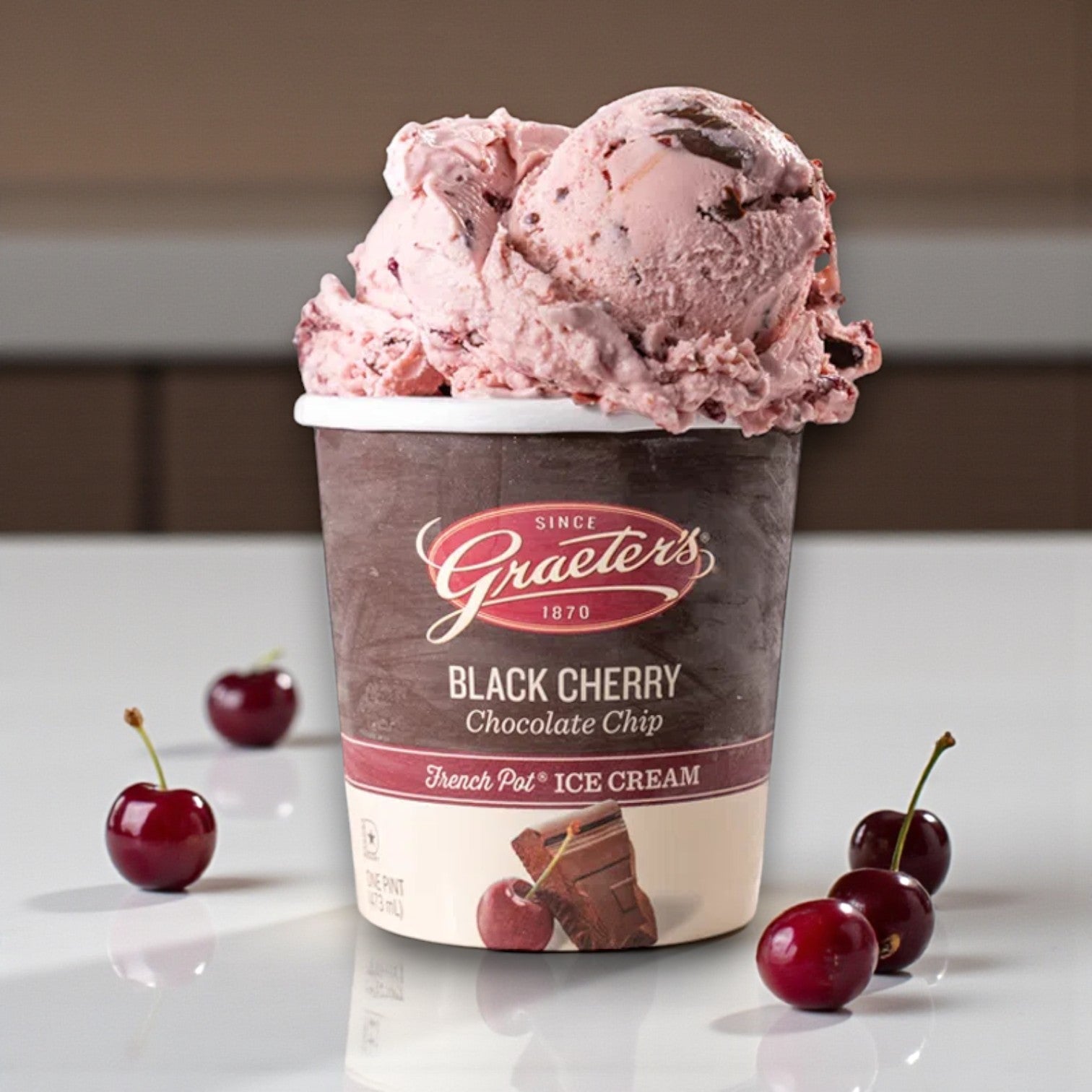 Graeter’s Black Cherry Chocolate Chip Ice Cream – 1 Pint
