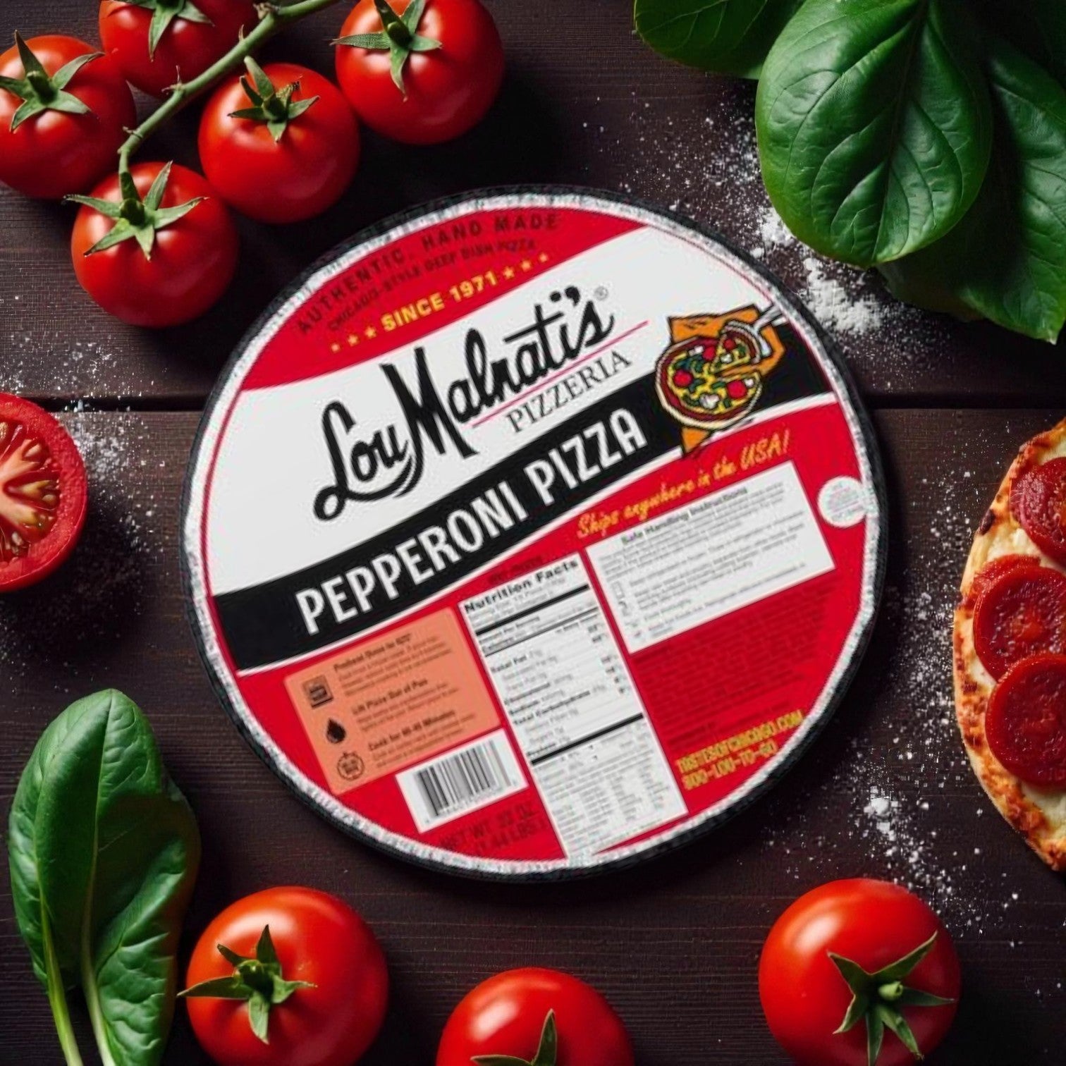 (Combo) Lou Malnati’s Pepperoni Deep Dish Pizza (23 oz) & Portillo’s Famous Chocolate Cake (8–12 Slices, Frozen)