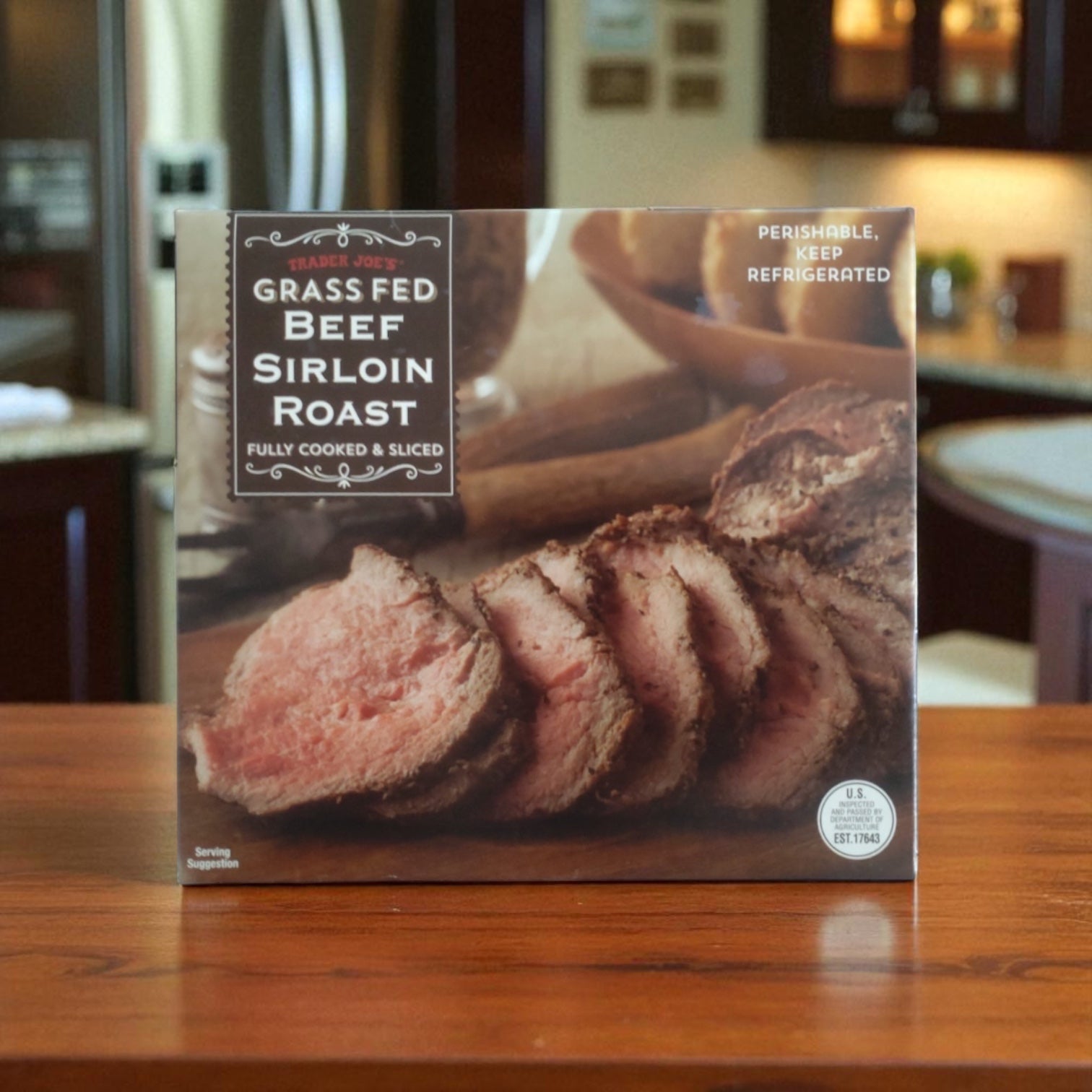 Trader Joes Grass Fed Beef Sirloin Roast 1 LB Case - 3 Count
