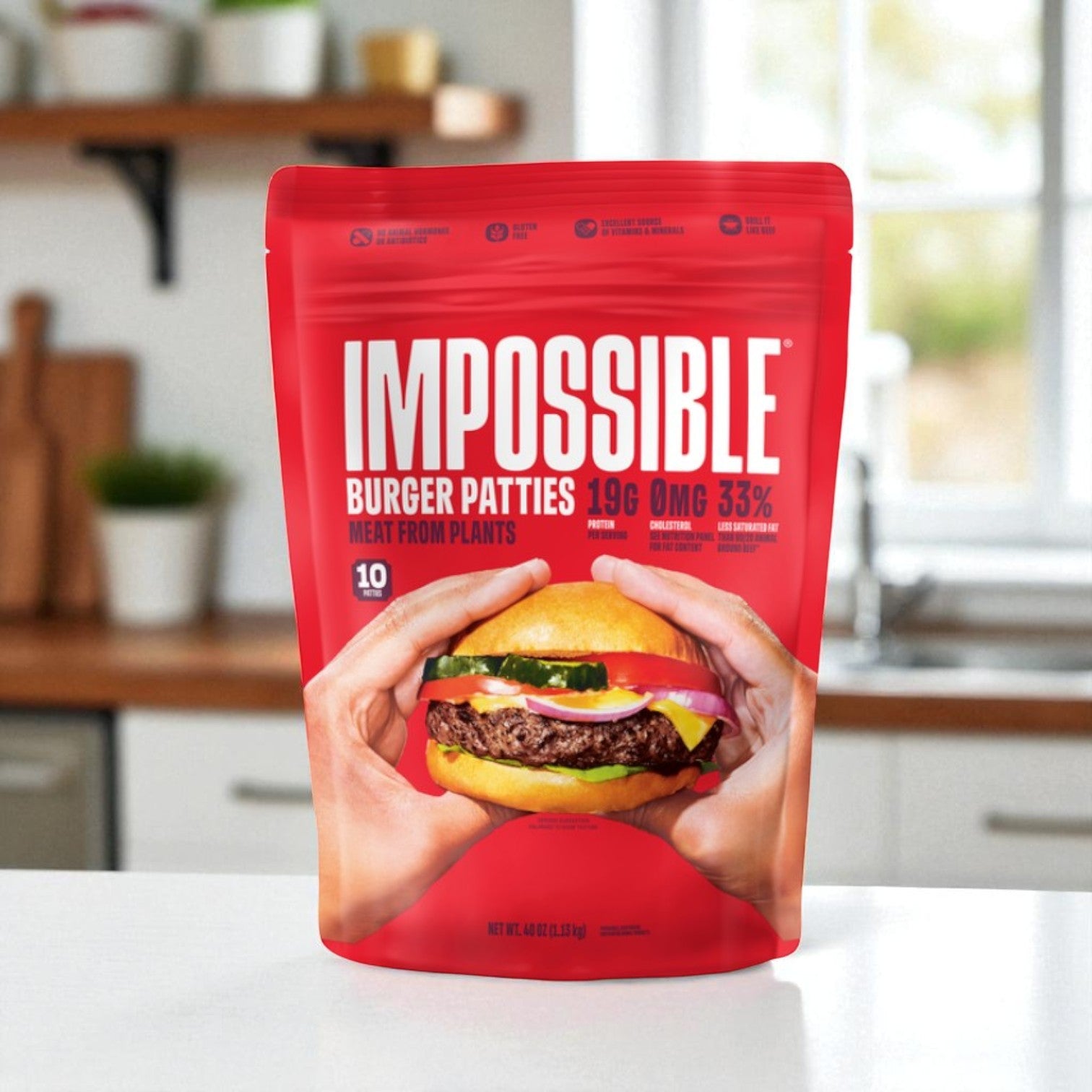 Impossible Burger Patties Made From Plants- 6 count- 1 Pack