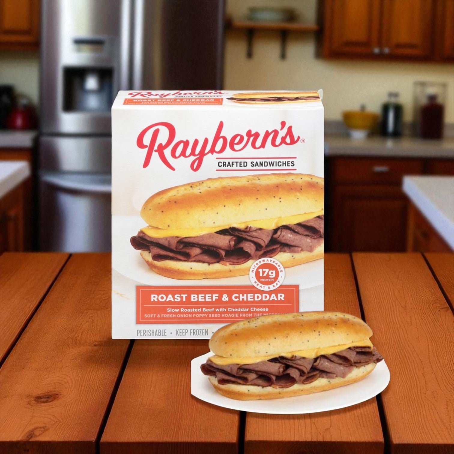 Raybern's Sandwiches, Crafted, Roast Beef & Cheddar- 3 Packs
