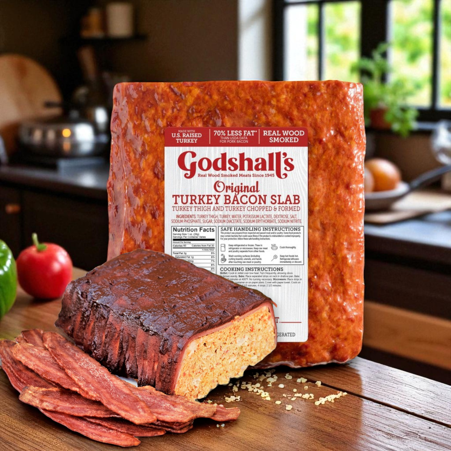 Godshall’s Turkey Bacon Slab – 3 Pack (Approx. 6 lbs Total Each)