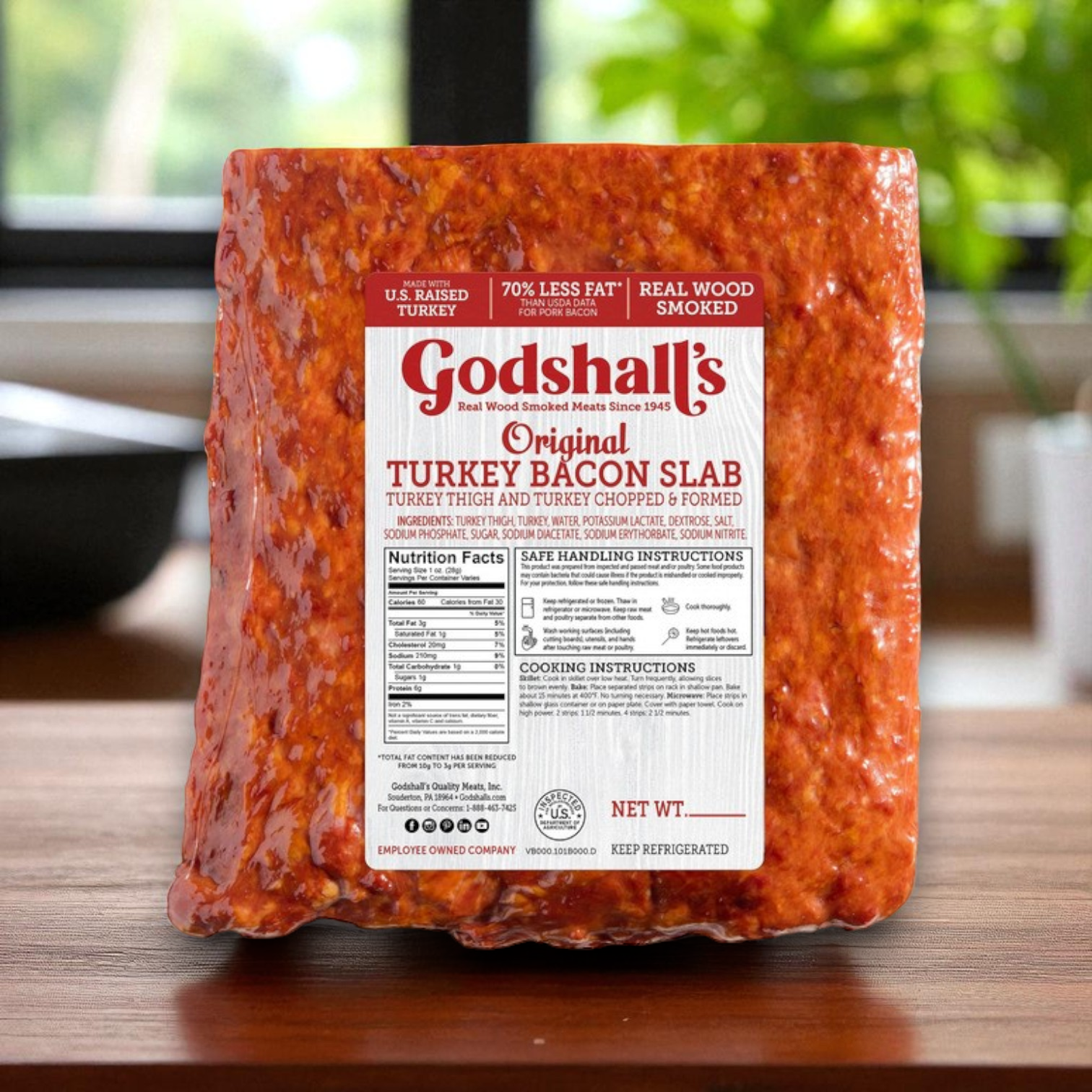 Godshall’s Turkey Bacon Slab – Approx. 6 lb