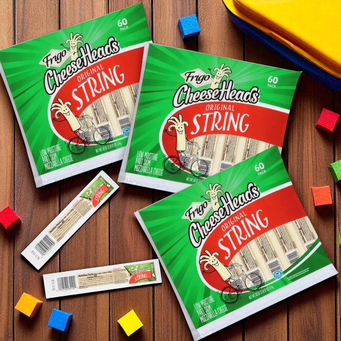 Frigo Cheese Heads Original Mozzarella String Cheese Snacks – 1 oz, 3