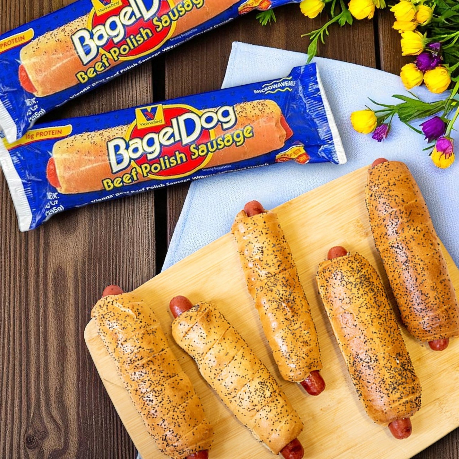 Vienna Beef Polish Sausage Bagel Dog- 14 Total Bagel Dogs