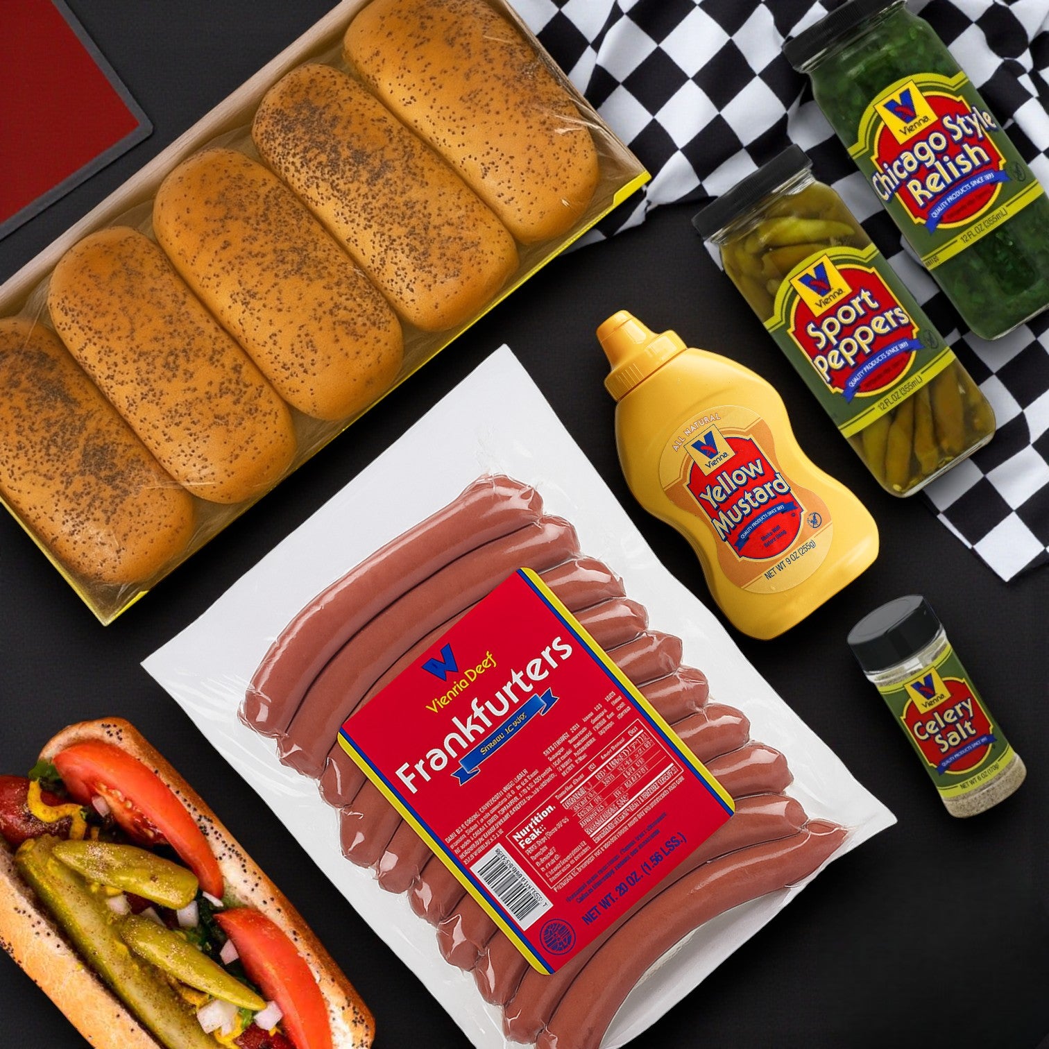 Vienna Beef Chicago-Style Hot Dog Kit – Serves 10
