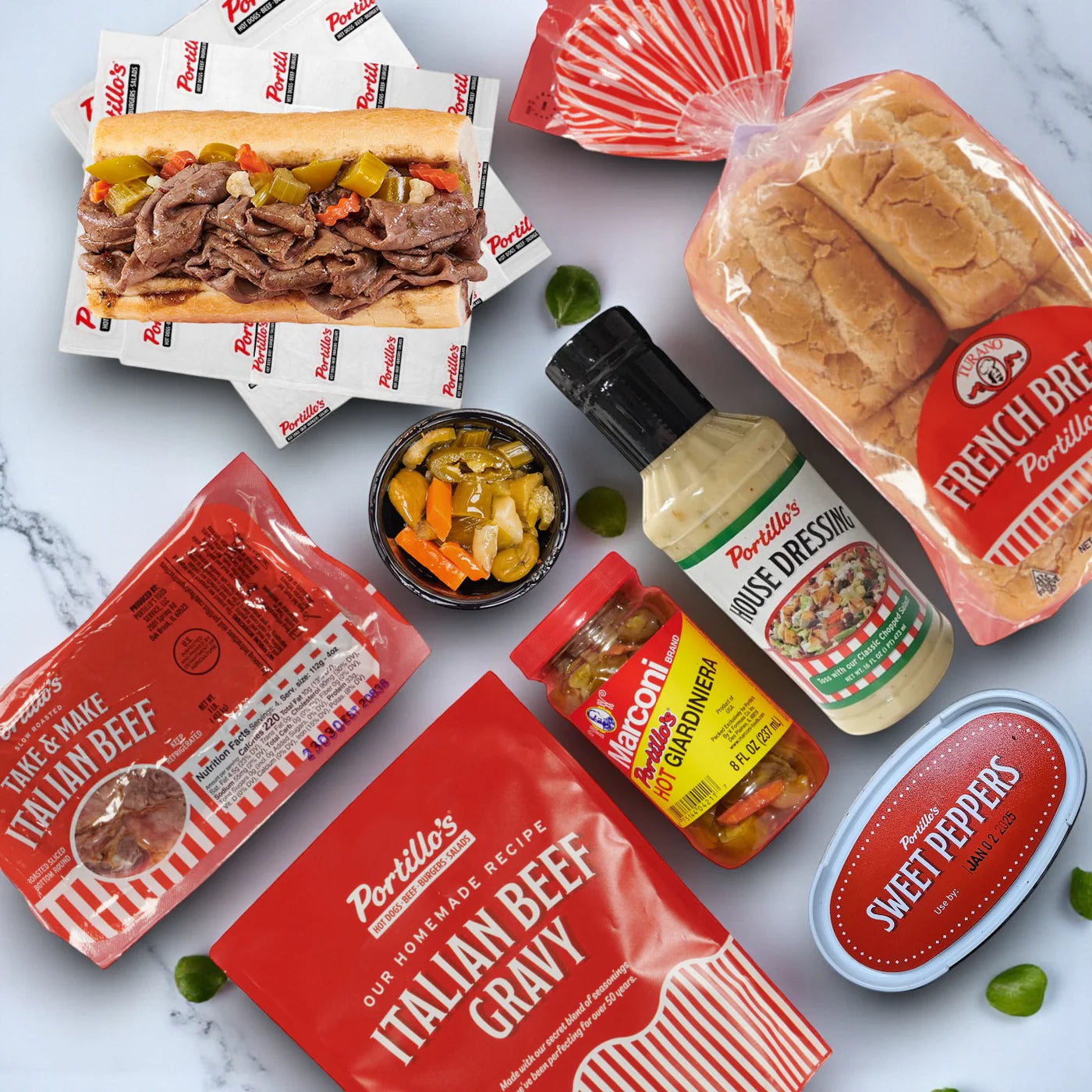 Portillo’s Italian Beef 8 Sandwich Bundle with Portillo's House Dressing!!
