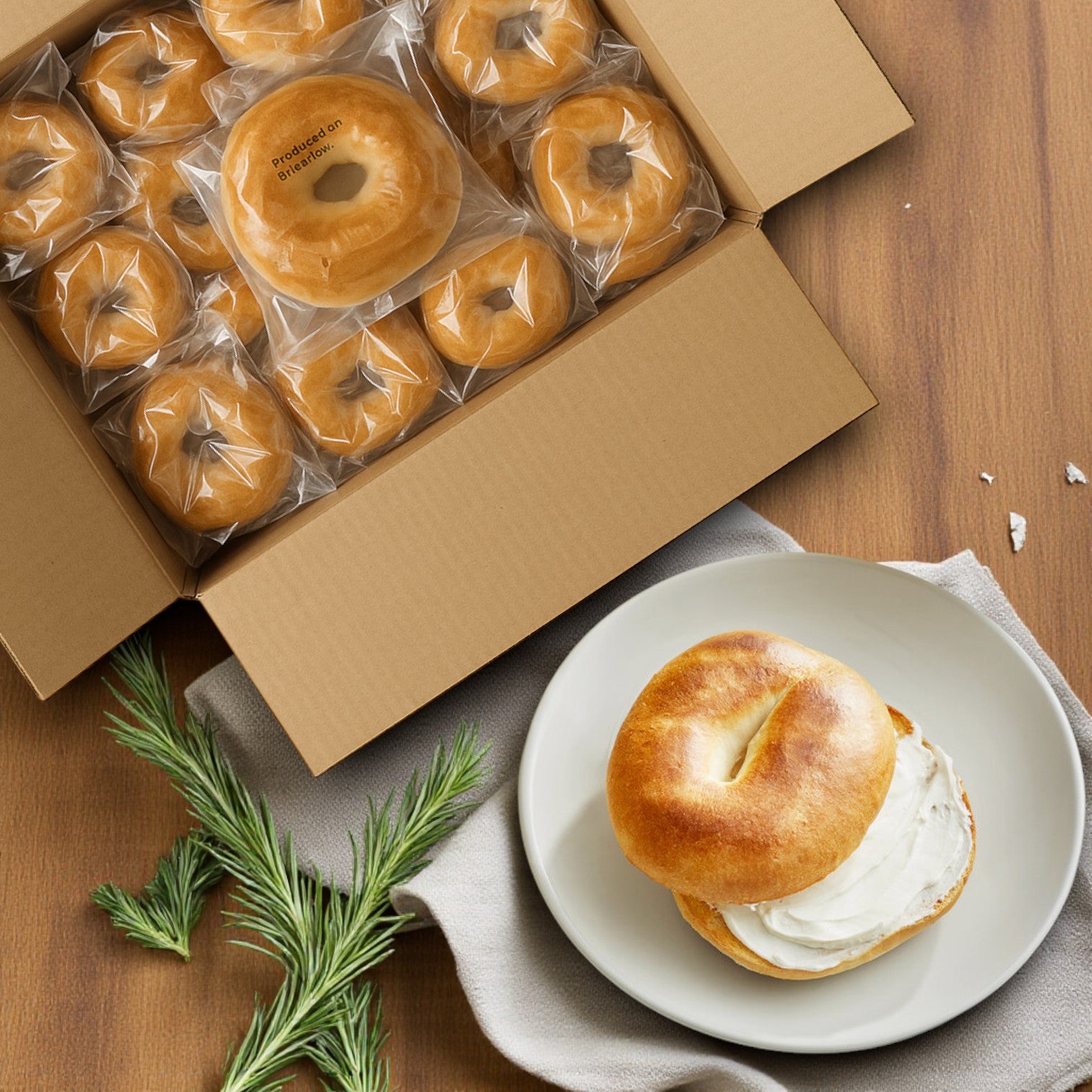 Plain Bagels Individually Wrapped-Pre-Sliced, 3 oz Each, 60 Per Case!