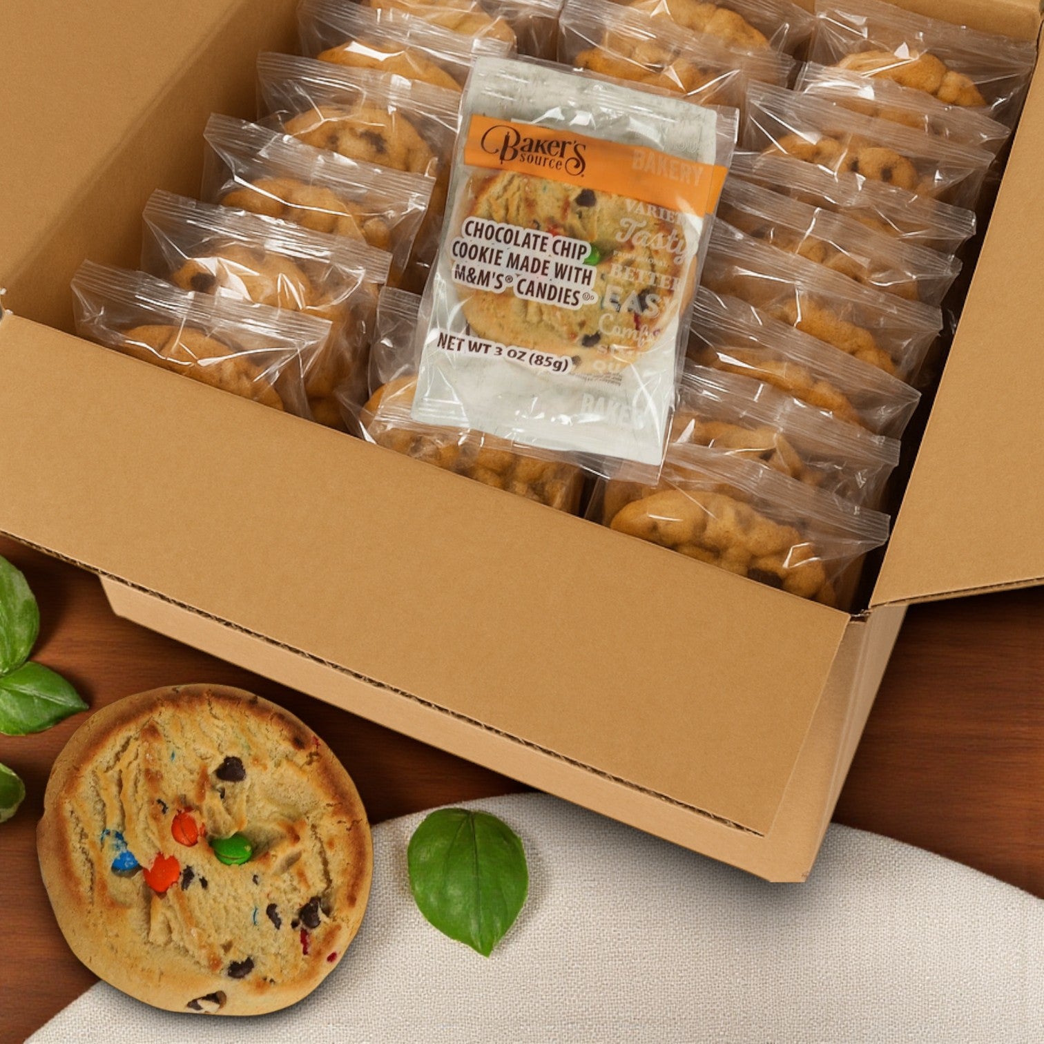 Bakers Source Cookie Chocolate Chip With Candy Individually Wrapped 3 oz - 48 Count
