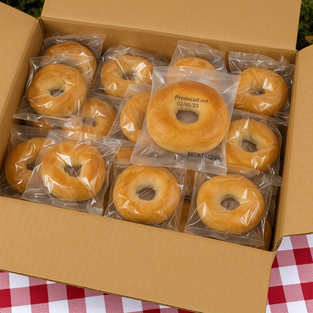 Bakers Source Bagel Plain Individually Wrapped Sliced 3 oz - 60 Count