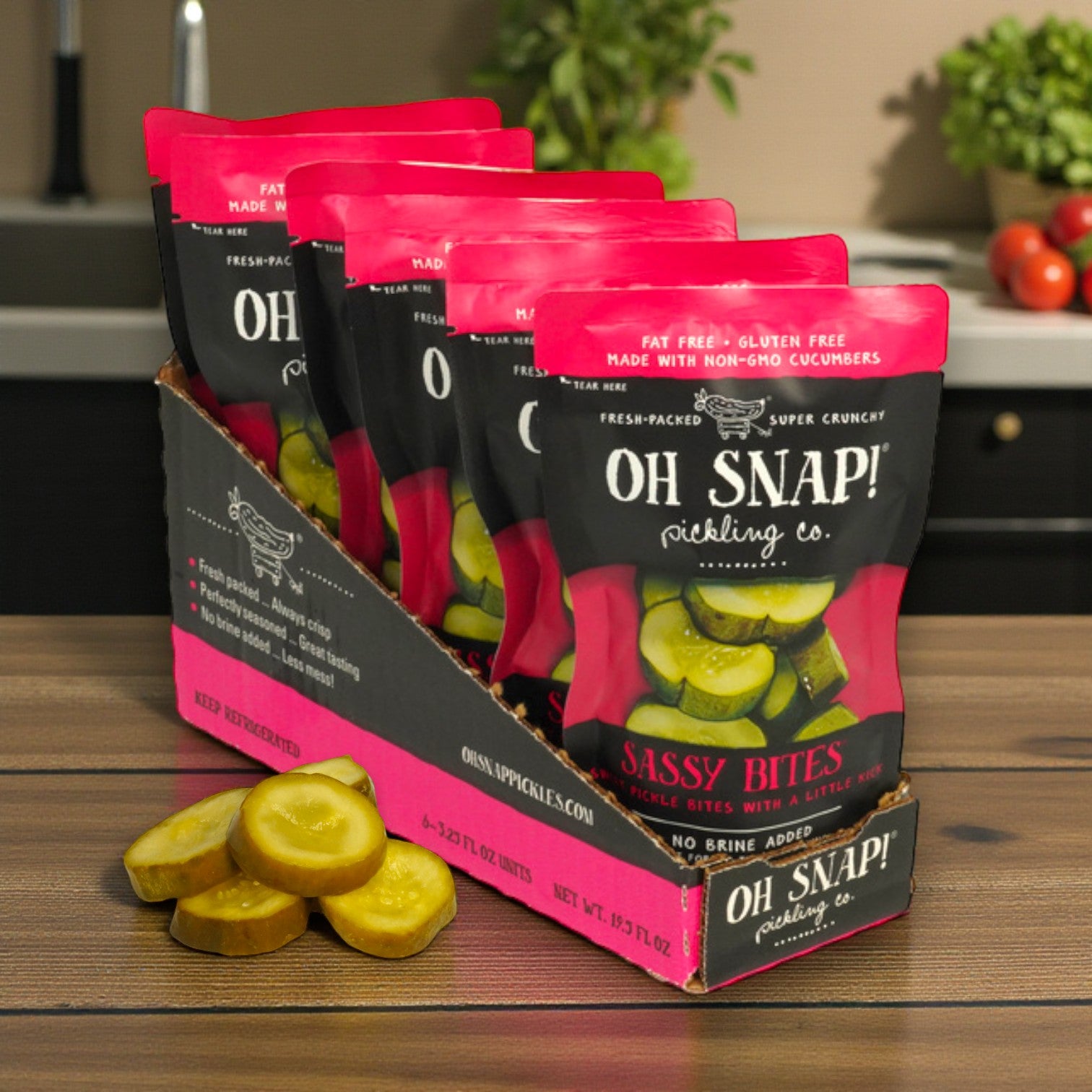 Oh Snap! Pickle Sassy Bites – 6 Packs (3.25 oz Each)