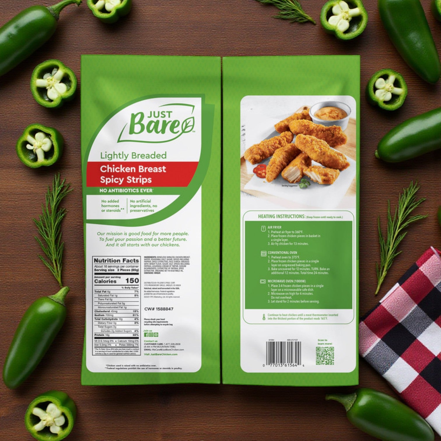 Just Bare Lightly Breaded Chicken Breast Strips – 3 lbs