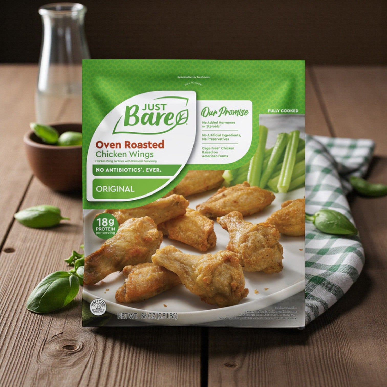 Just Bare Oven Roasted Chicken Wings – 3.5 lbs