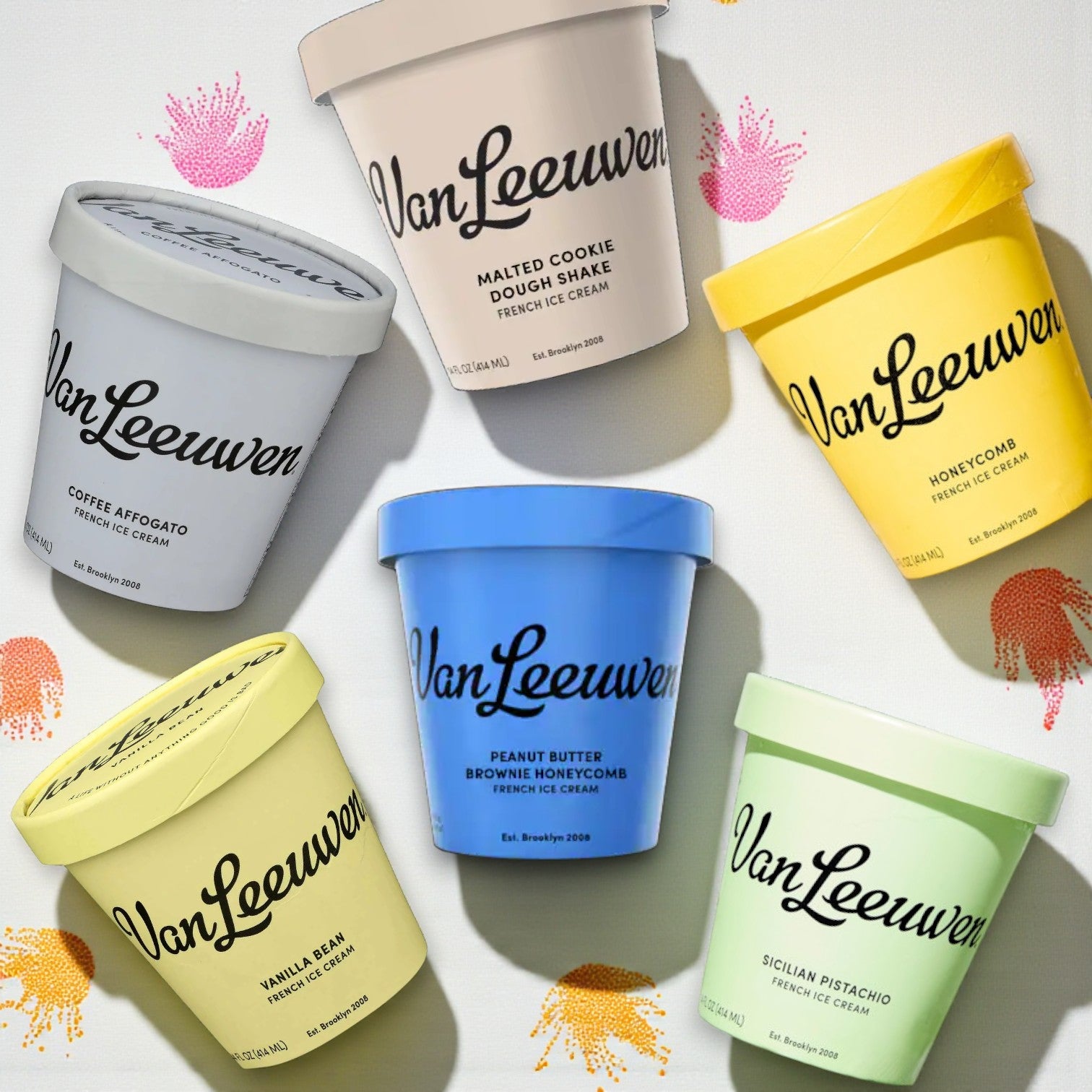 Van Leeuwen French Ice Cream Combo Pack – 6 Flavors, 14 fl oz Each