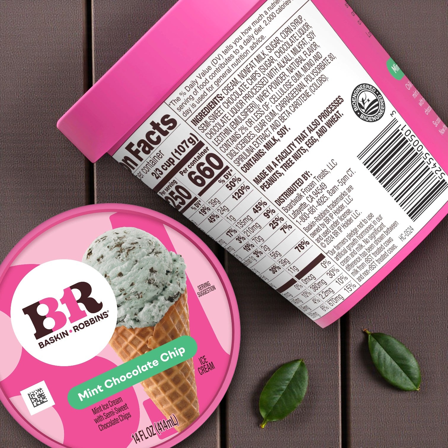 Baskin Robbins Ice Cream Mint Chocolate Chip - 14 oz