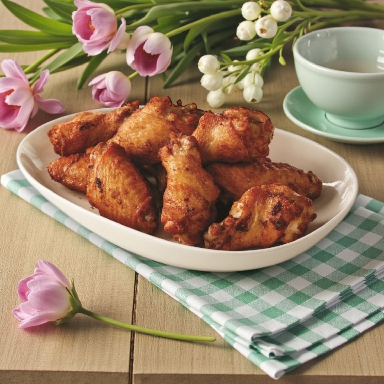 Chicken Wings Of Fire Cooked 1&2 Joints Small -Sysco Classic 1 Case, 2 Bags, 10 Pounds Total