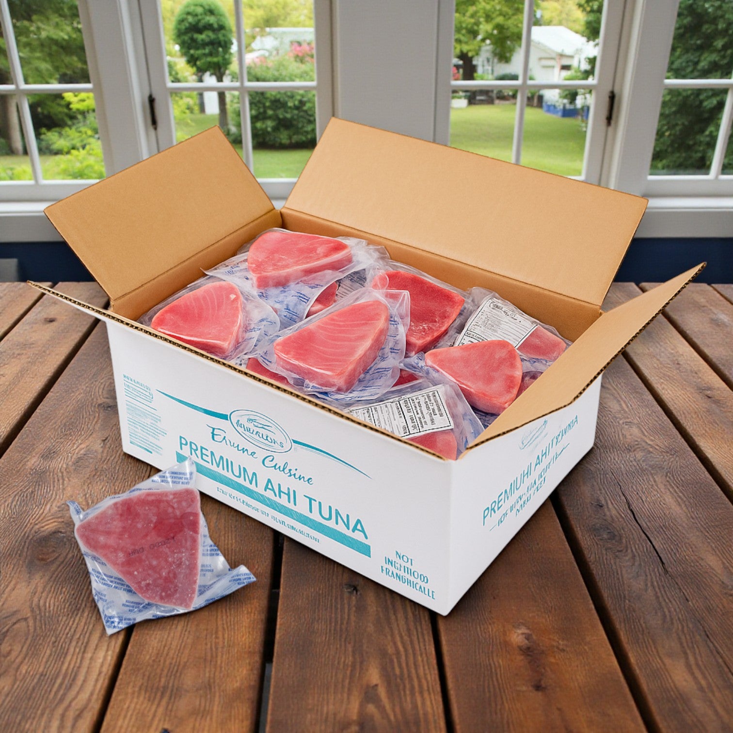 Emperor's Choice by Sysco Yellowfin Tuna Steak, Skinless – 10 Pack (6 oz Each)