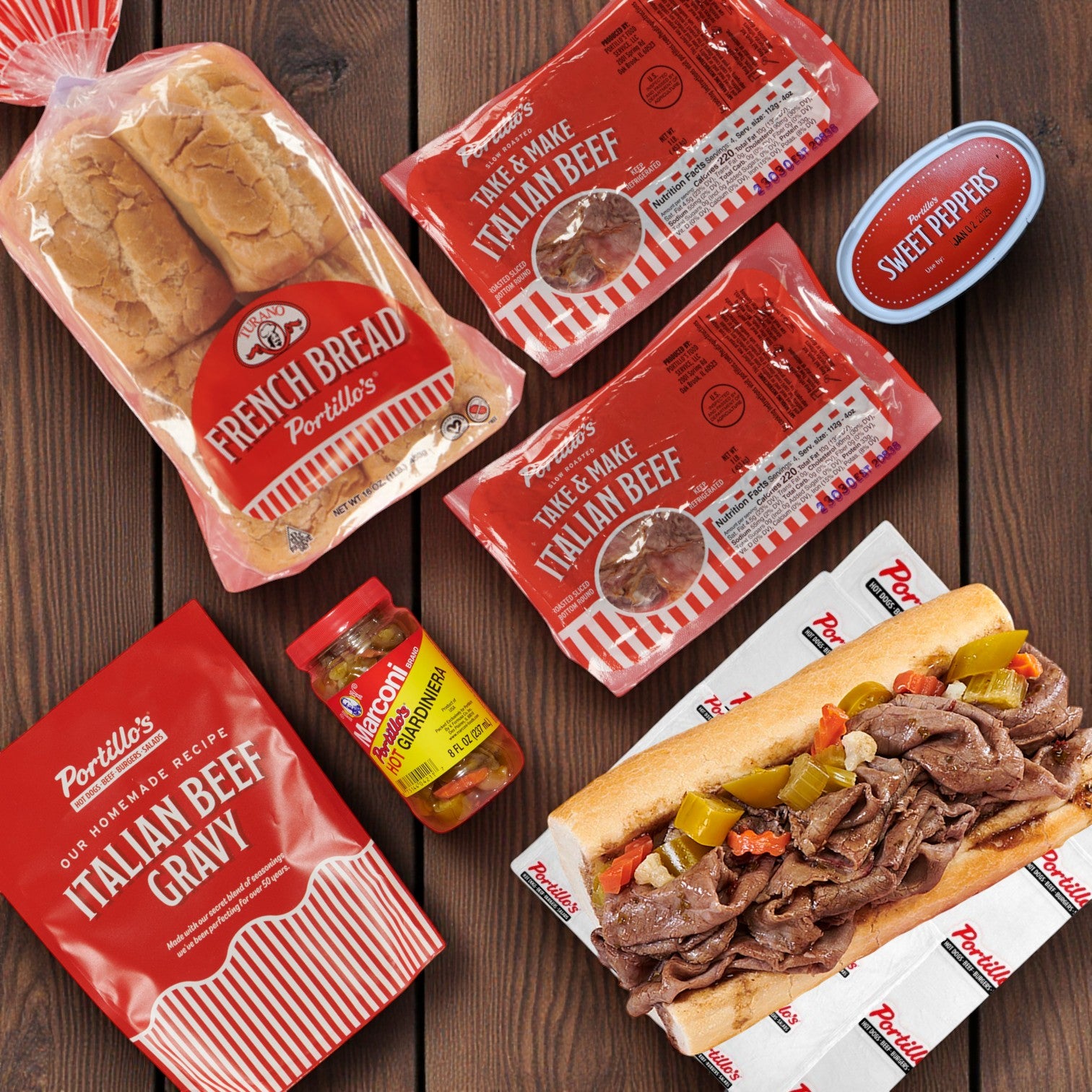 Fannie May Pixies Chocolates & Portillo’s Famous Italian Beef Kit