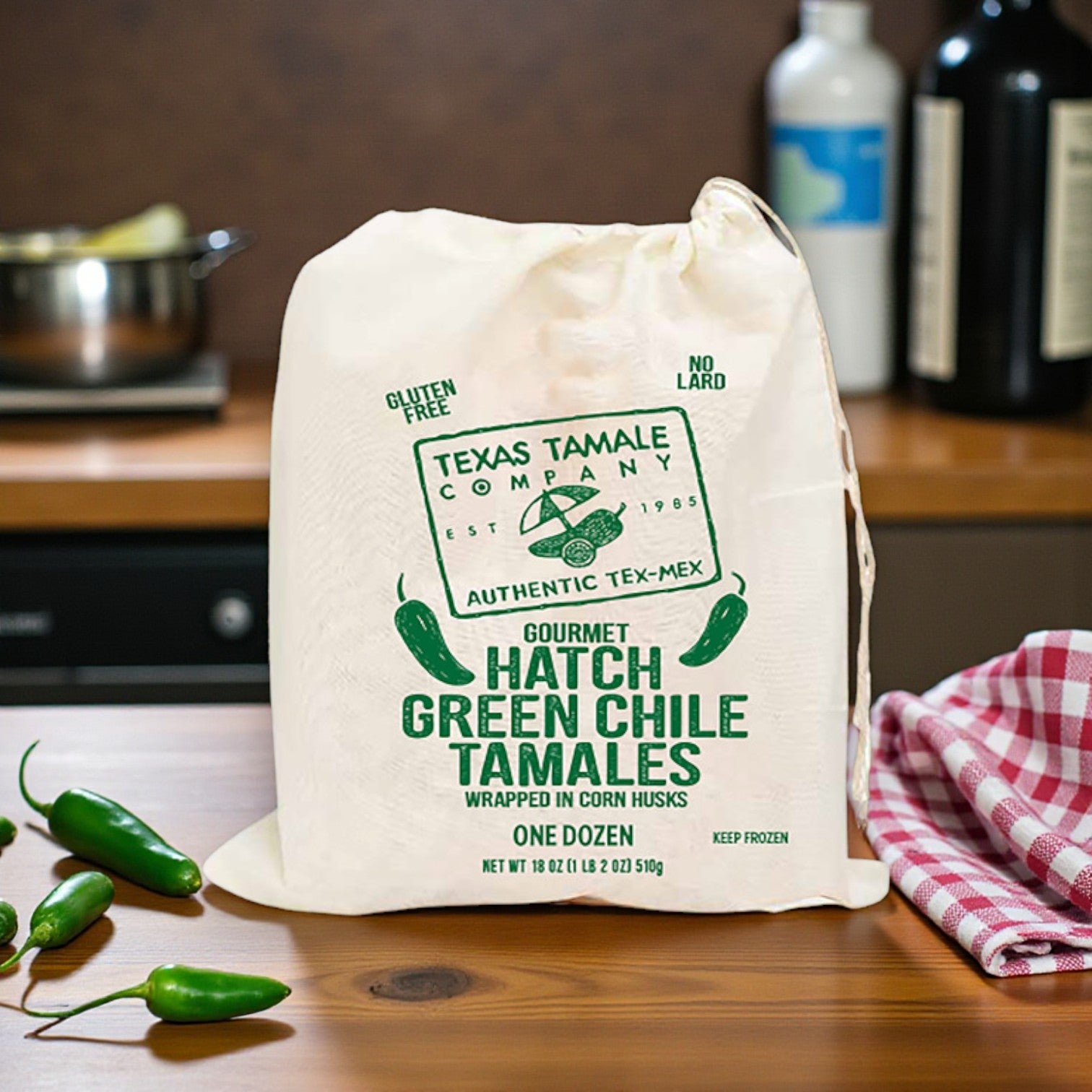 Texas Tamale Company Hatch Green Chile Tamales – 18 oz (3 Packs)