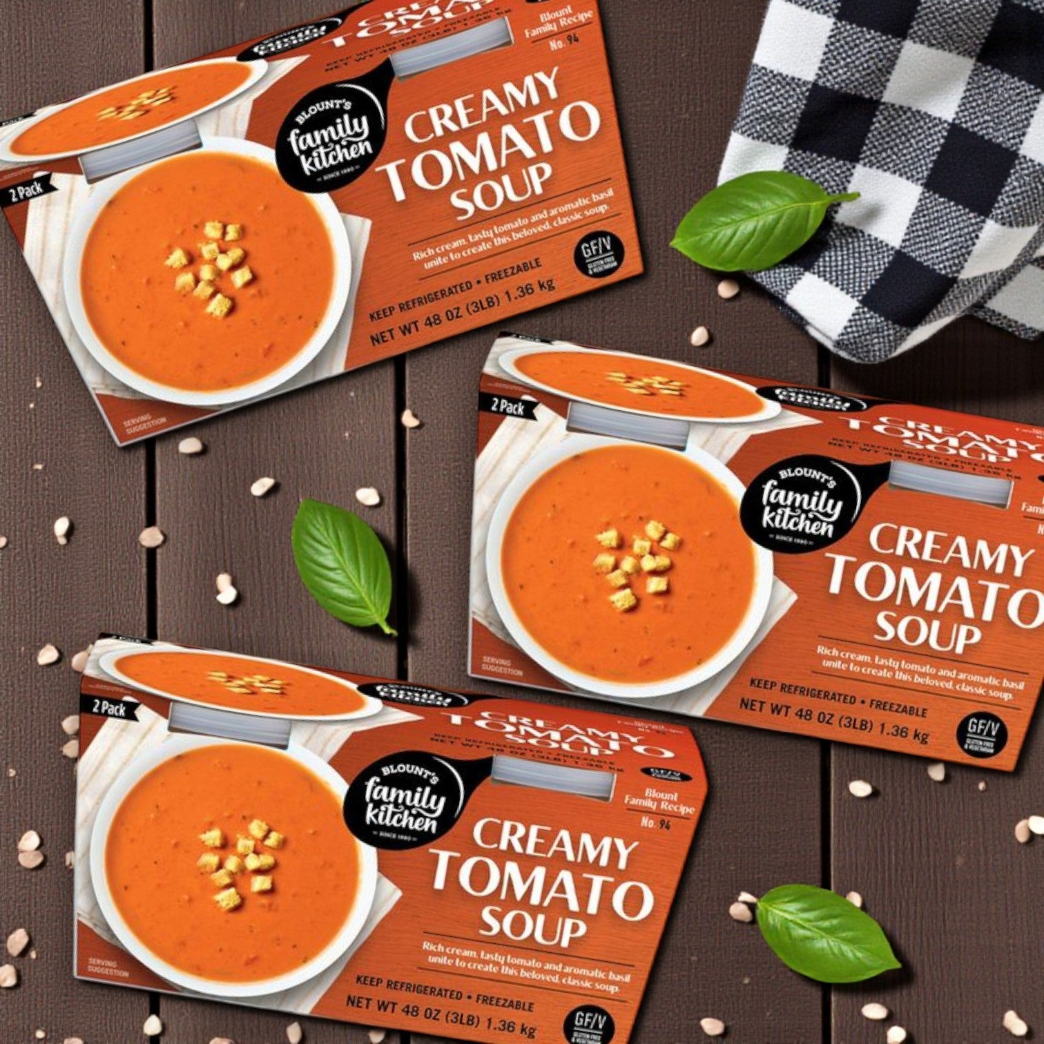 Blount's Family Kitchen Creamy Tomato Soup, 24 oz, 3 Packages