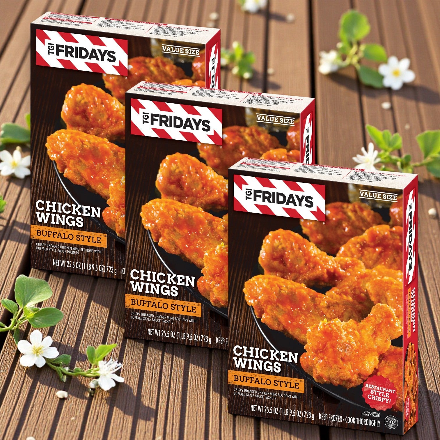 TGIF Fridays  Buffalo Style Chicken Wings- 25.5 Oz- 3 Boxes