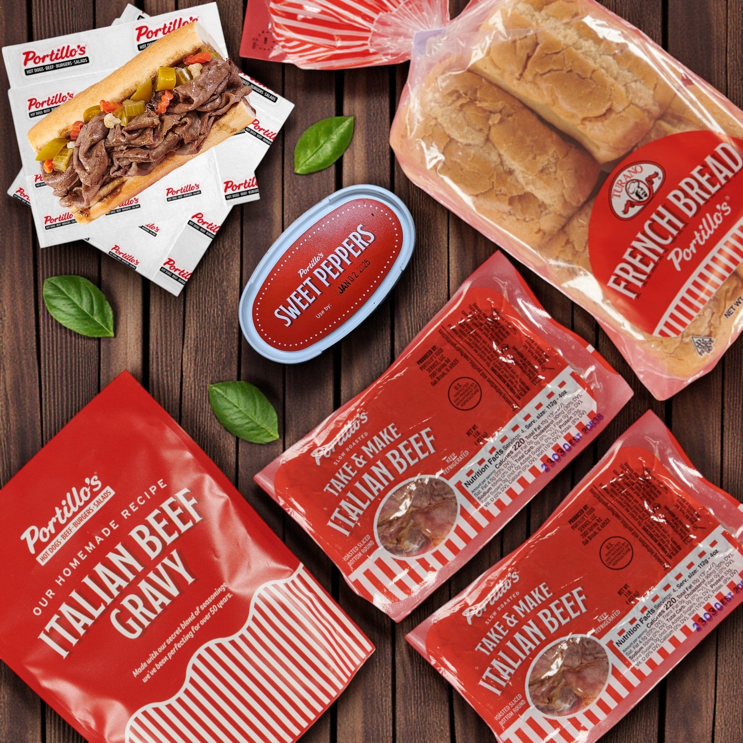 Portillo’s Italian Beef Sandwich Bundle – (Serves 8–10) Perfect for Parties