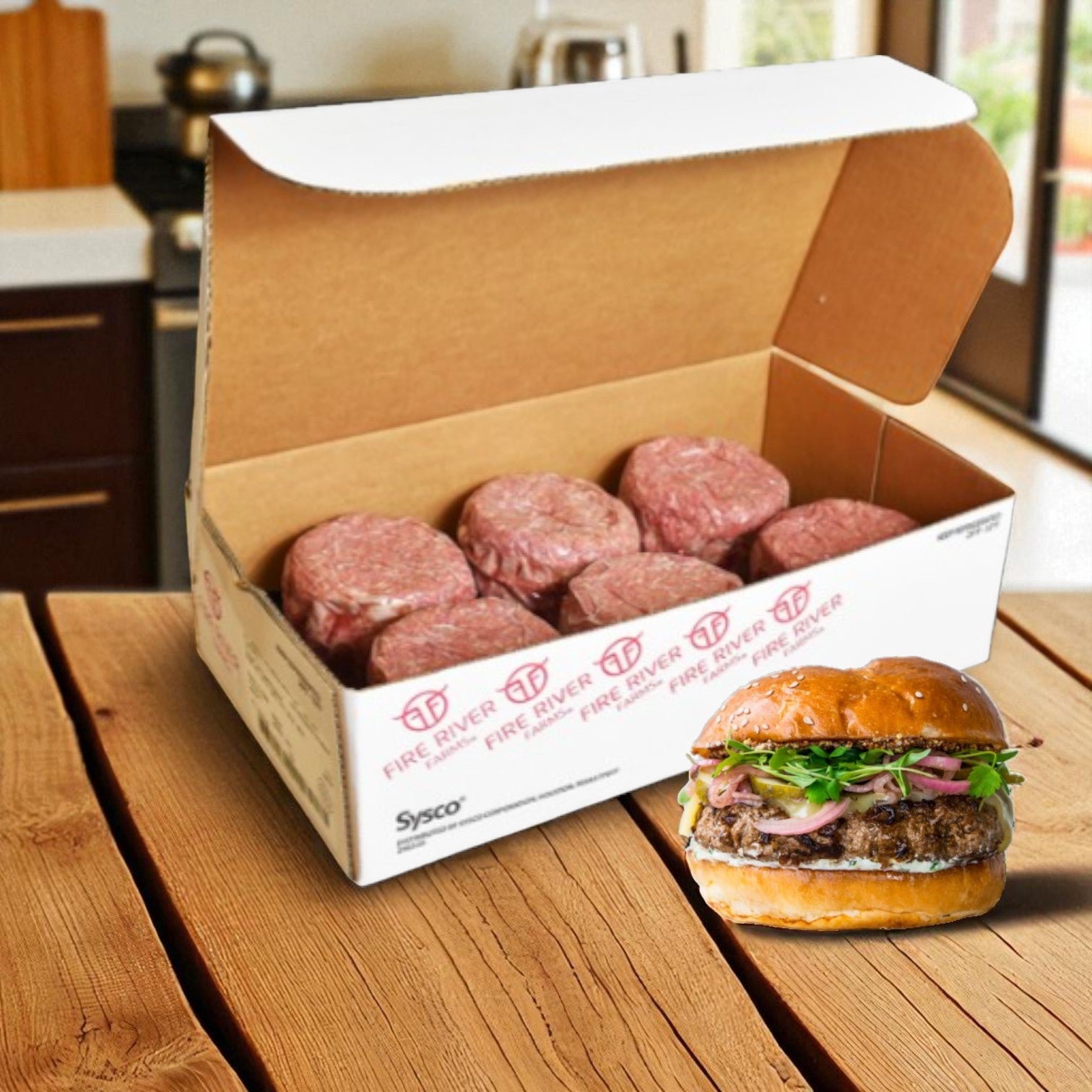 Beef Patty 80/20 Grass Fed Halal-5.33 Oz-48 Count- 1 Case