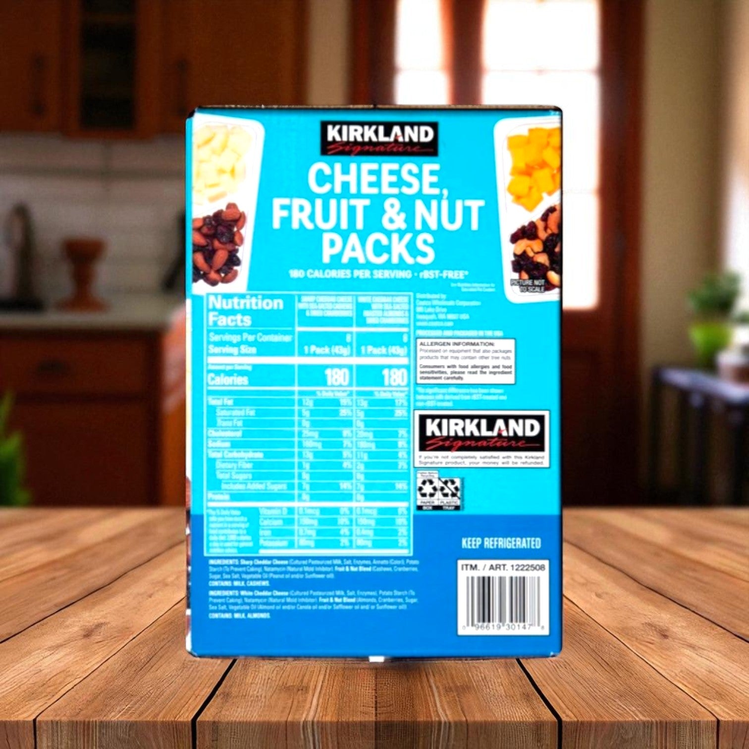 Kirkland Signature Cheese, Fruit & Nut Snack Packs, Variety Pack, 1.5 oz, 16 Count-1 Case