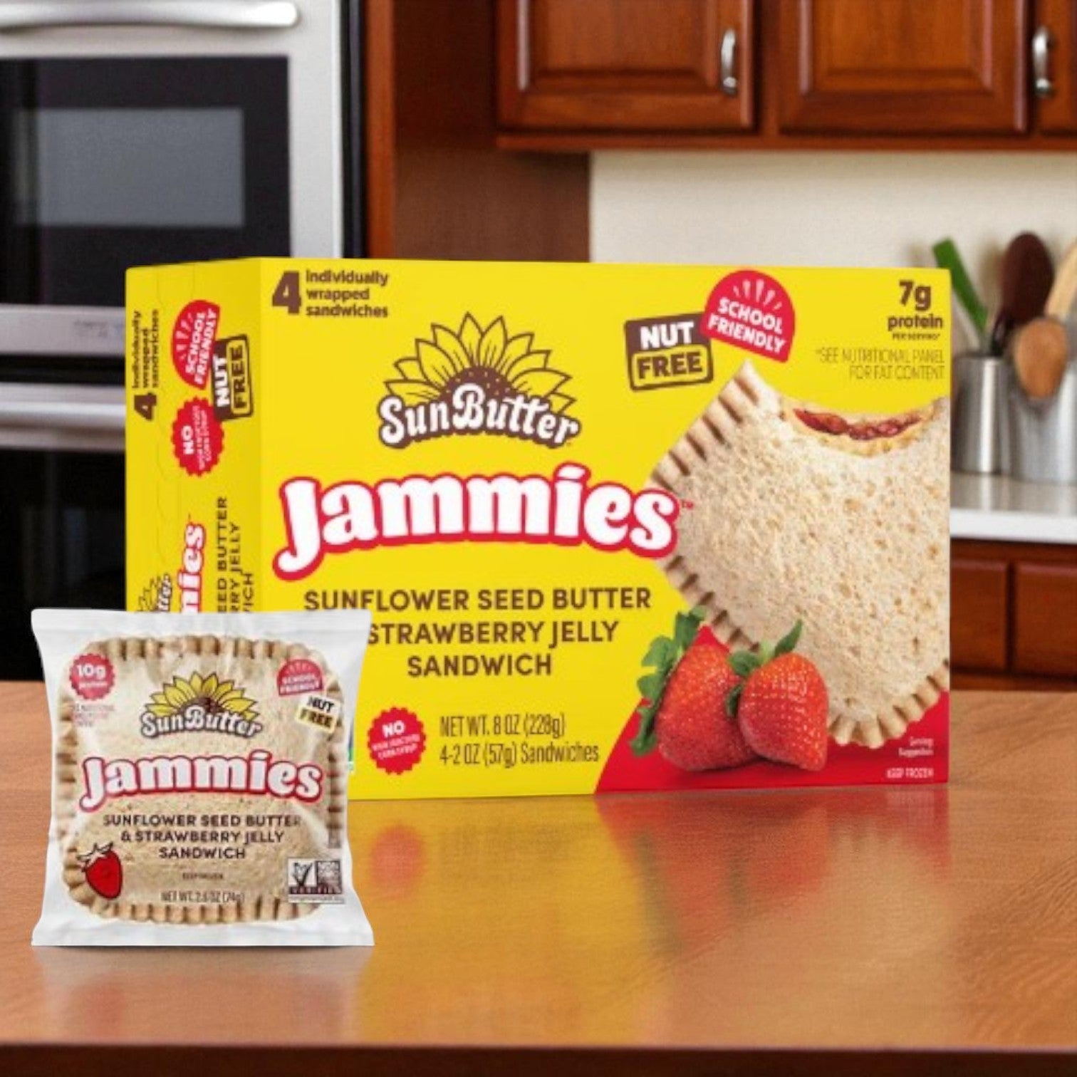 SunButter Sunflower Seed Butter & Strawberry Jelly Sandwich Jammies, 8 oz. - 4 Count