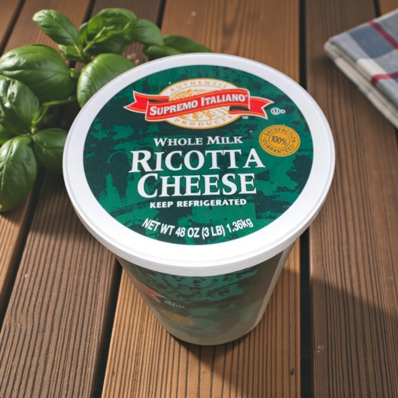Supremo Italiano® Whole Milk Ricotta Cheese – 3 lbs